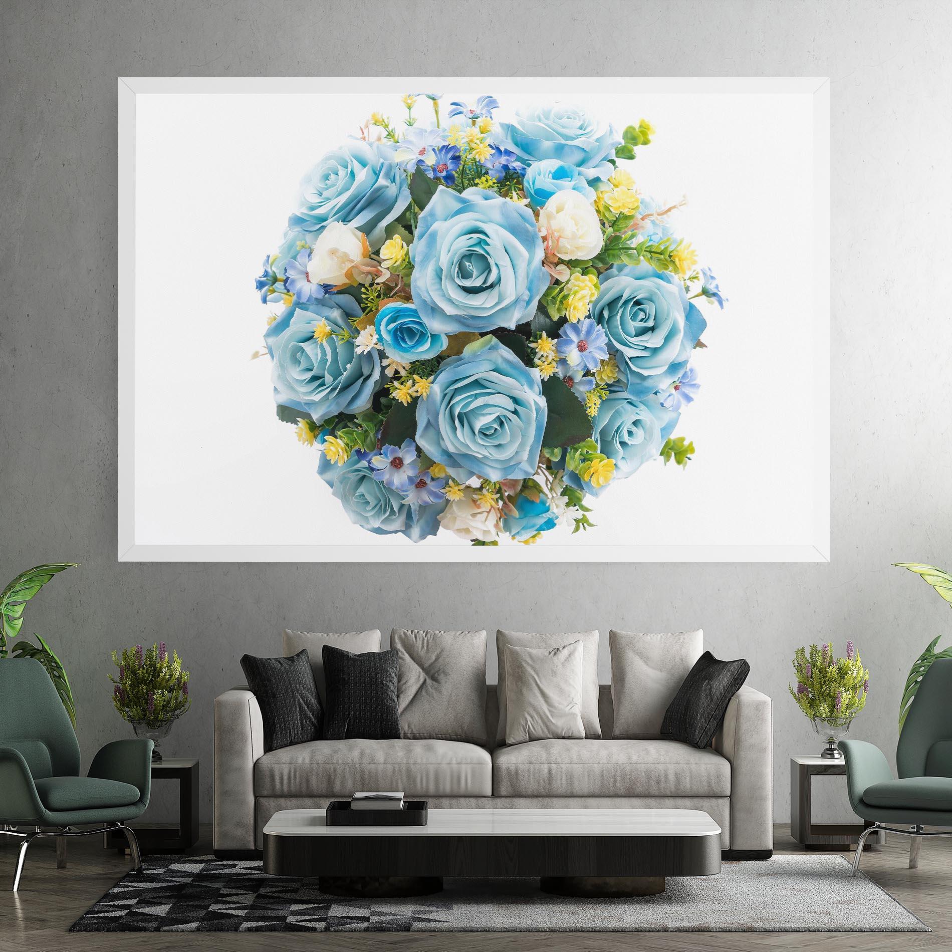 Vászonkép Blue Roses Bouquet mockup 7