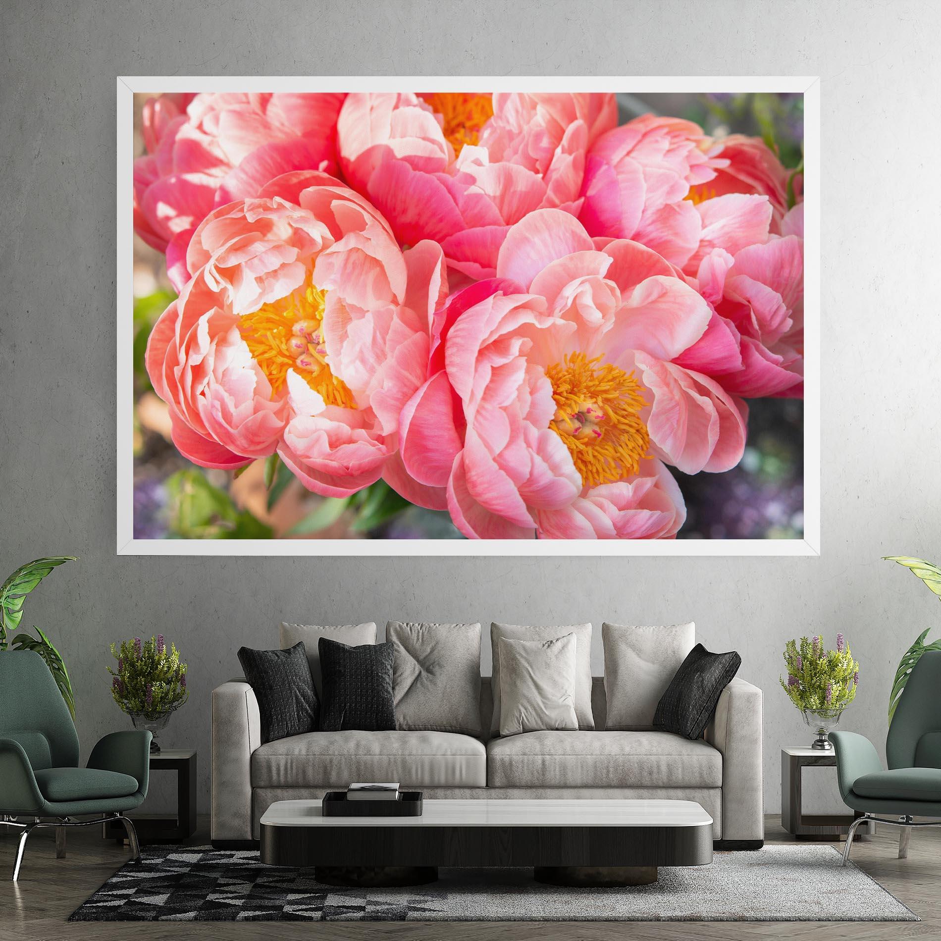 Vászonkép Opened Peonies Bouquet mockup 7