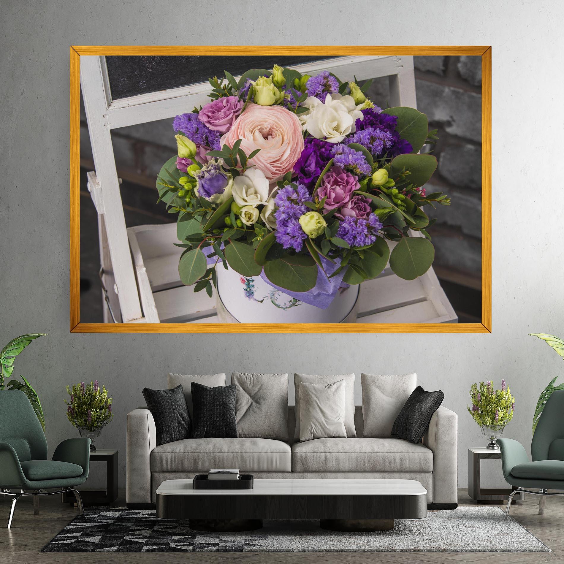 Vászonkép Big Pink Rose Bouquet mockup 7