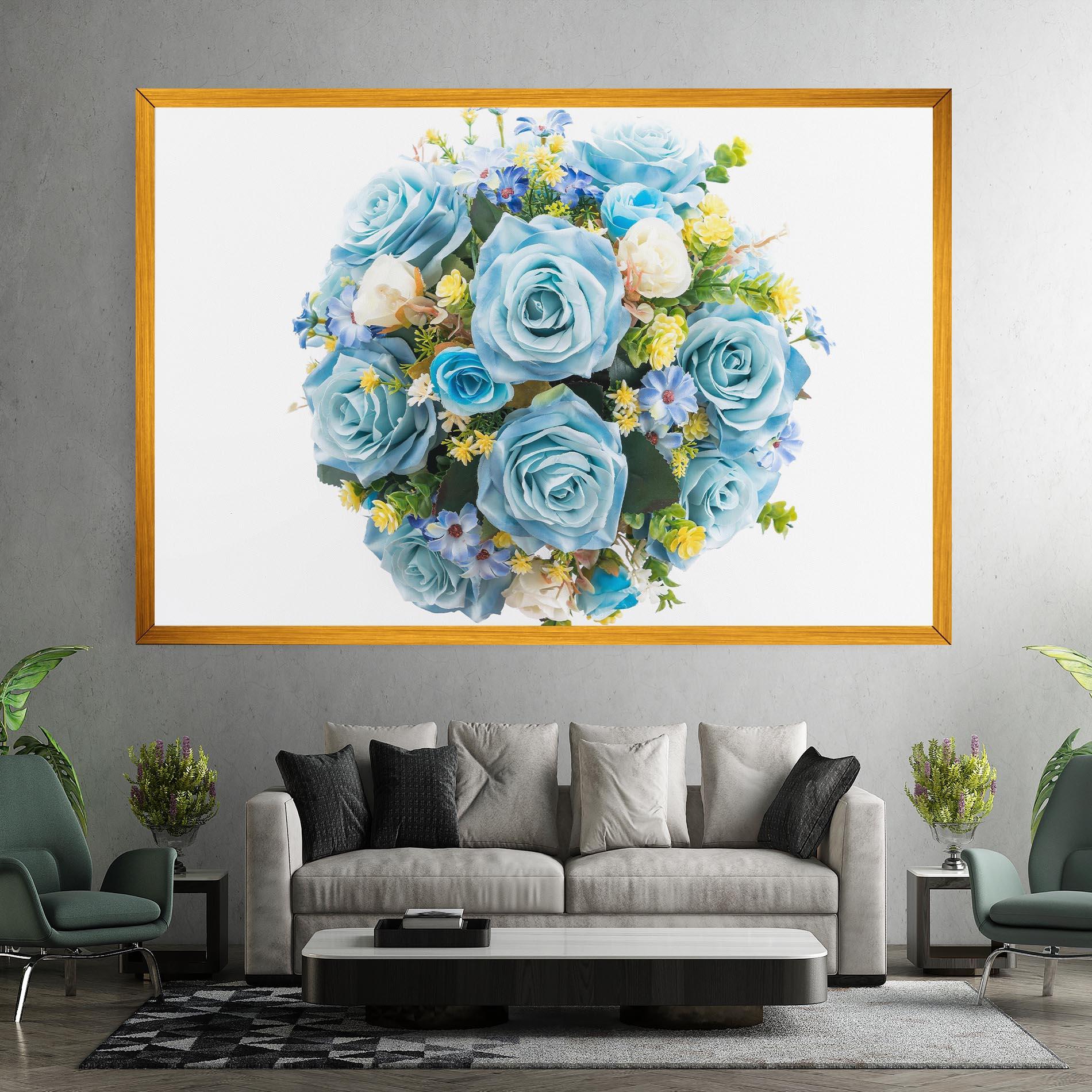 Vászonkép Blue Roses Bouquet mockup 7