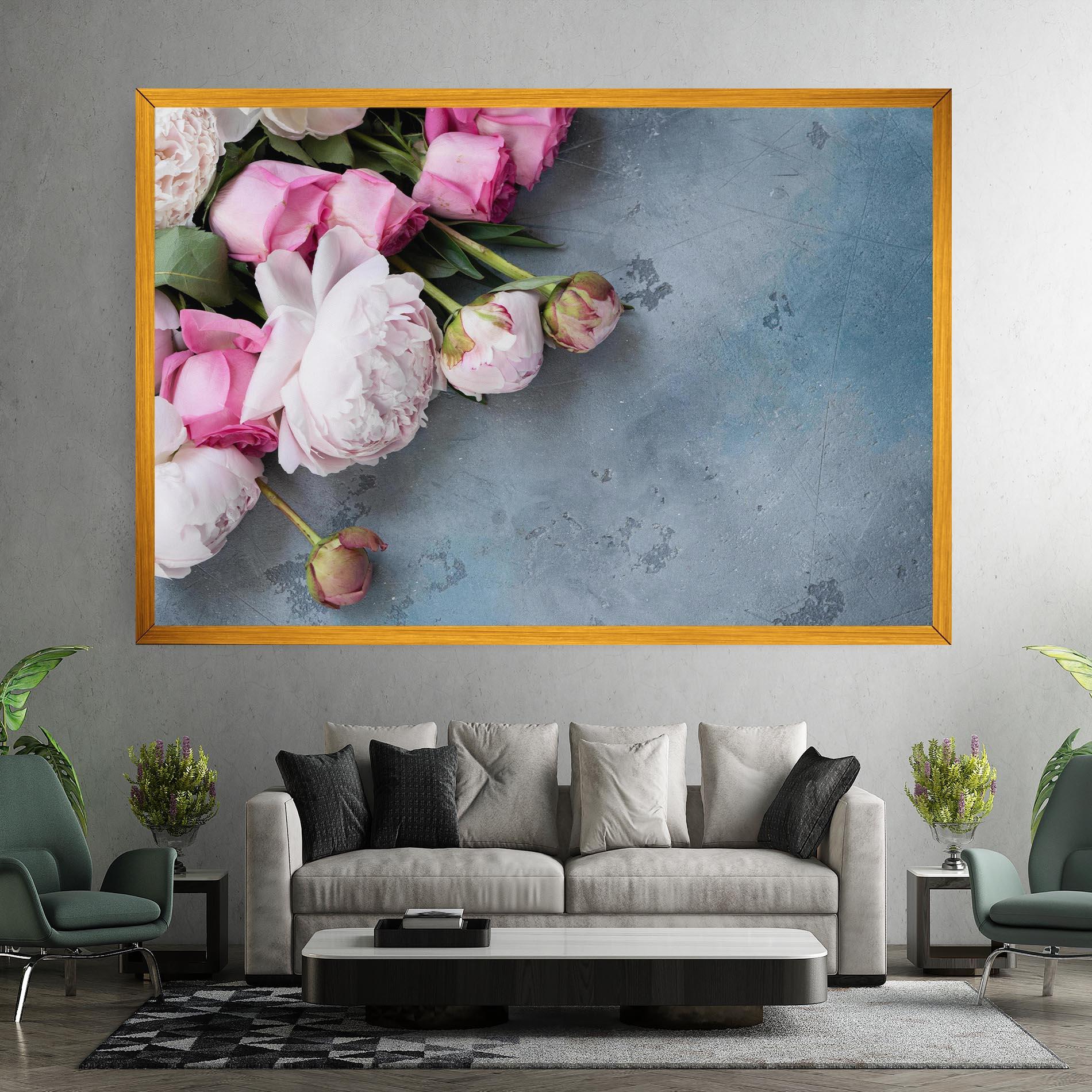 Vászonkép Cute Pink Peonies mockup 7