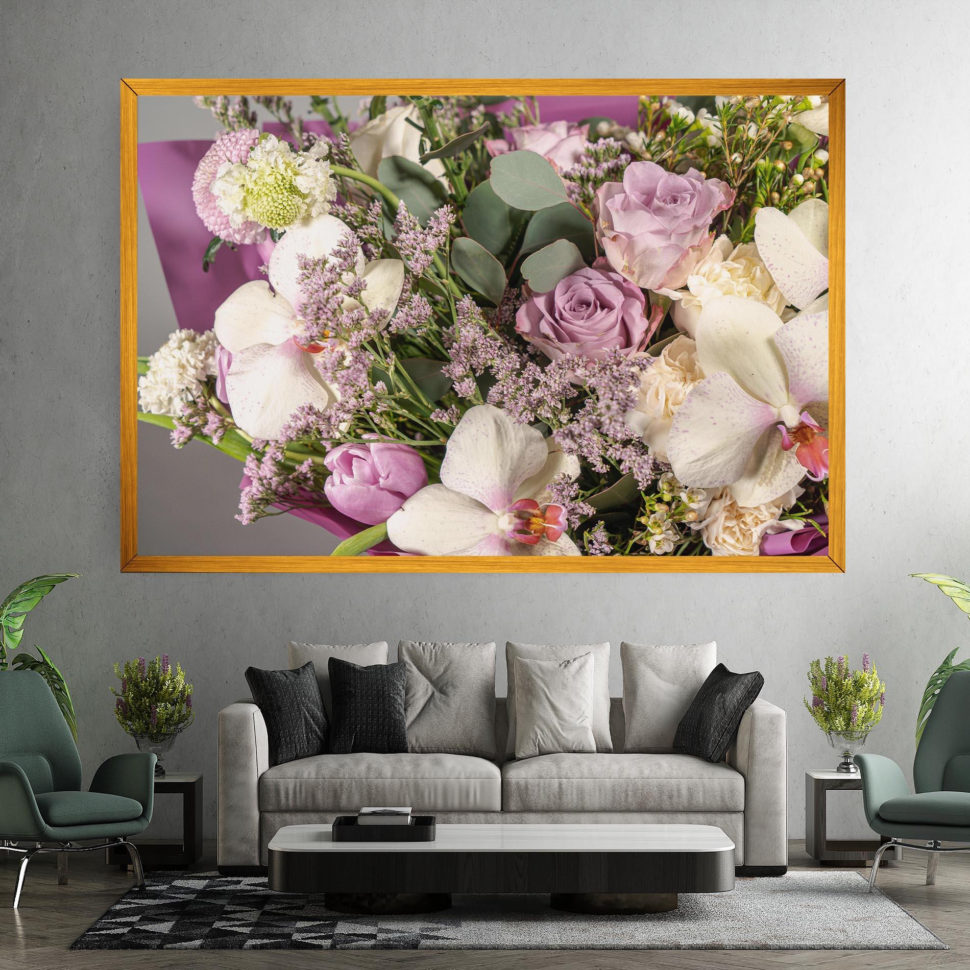 Vászonkép Cute Purple Bouquet mockup 7