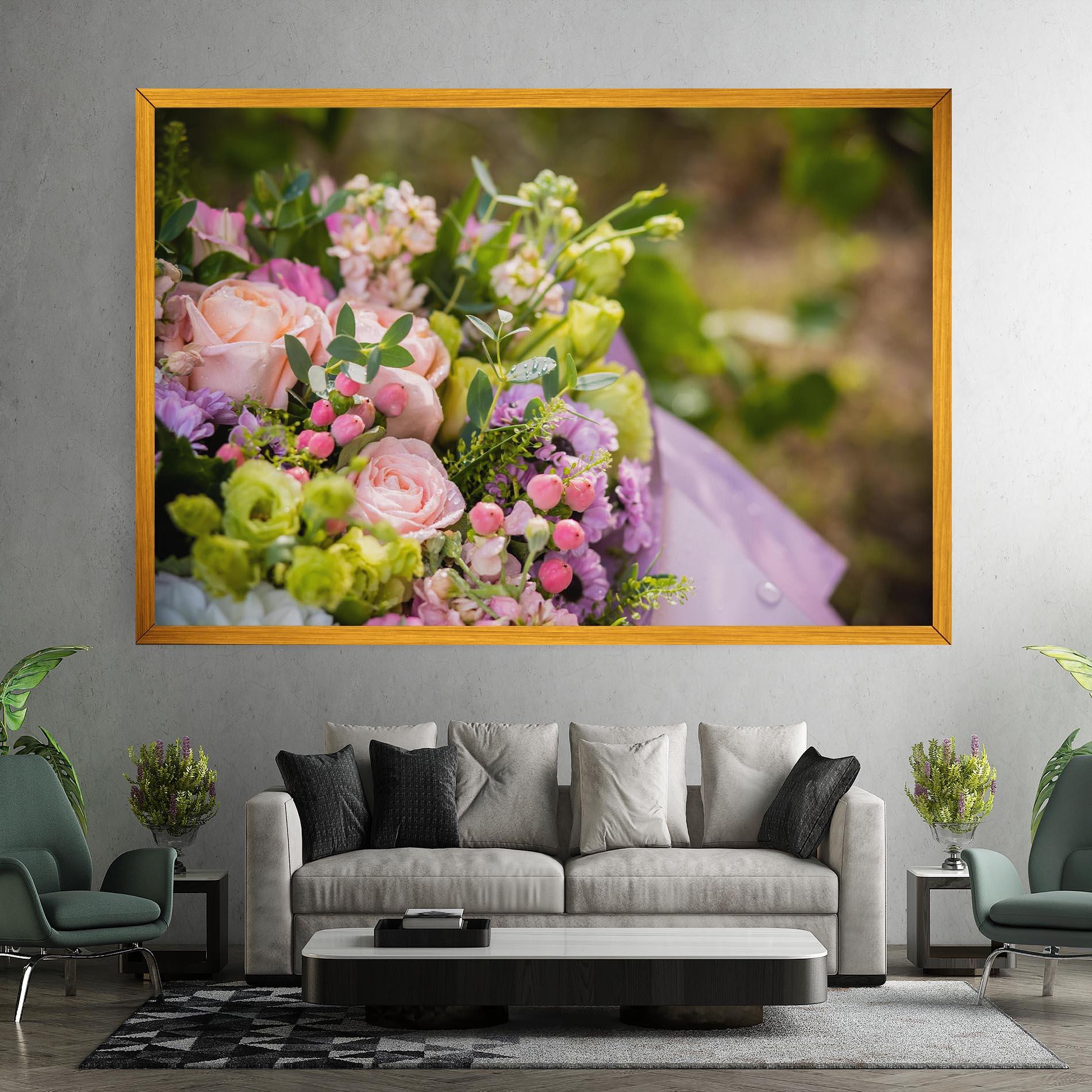 Vászonkép Green Pink Bouquet mockup 7