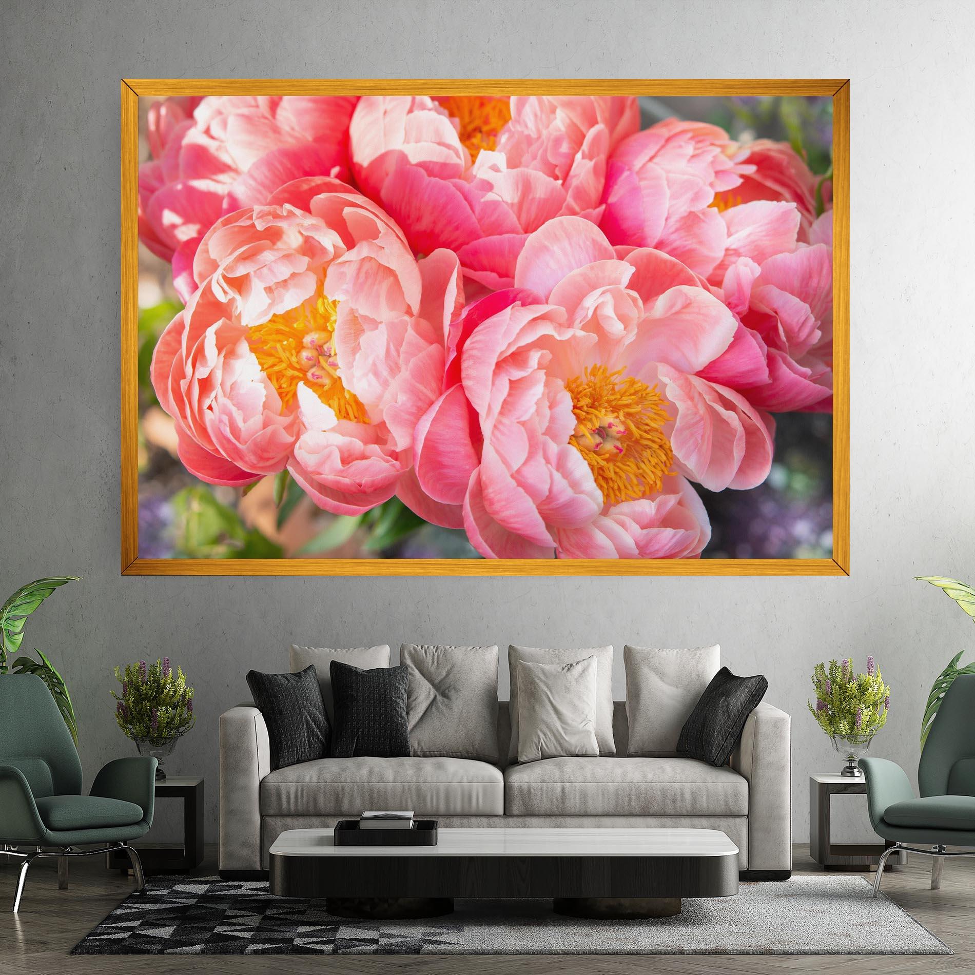 Vászonkép Opened Peonies Bouquet mockup 7