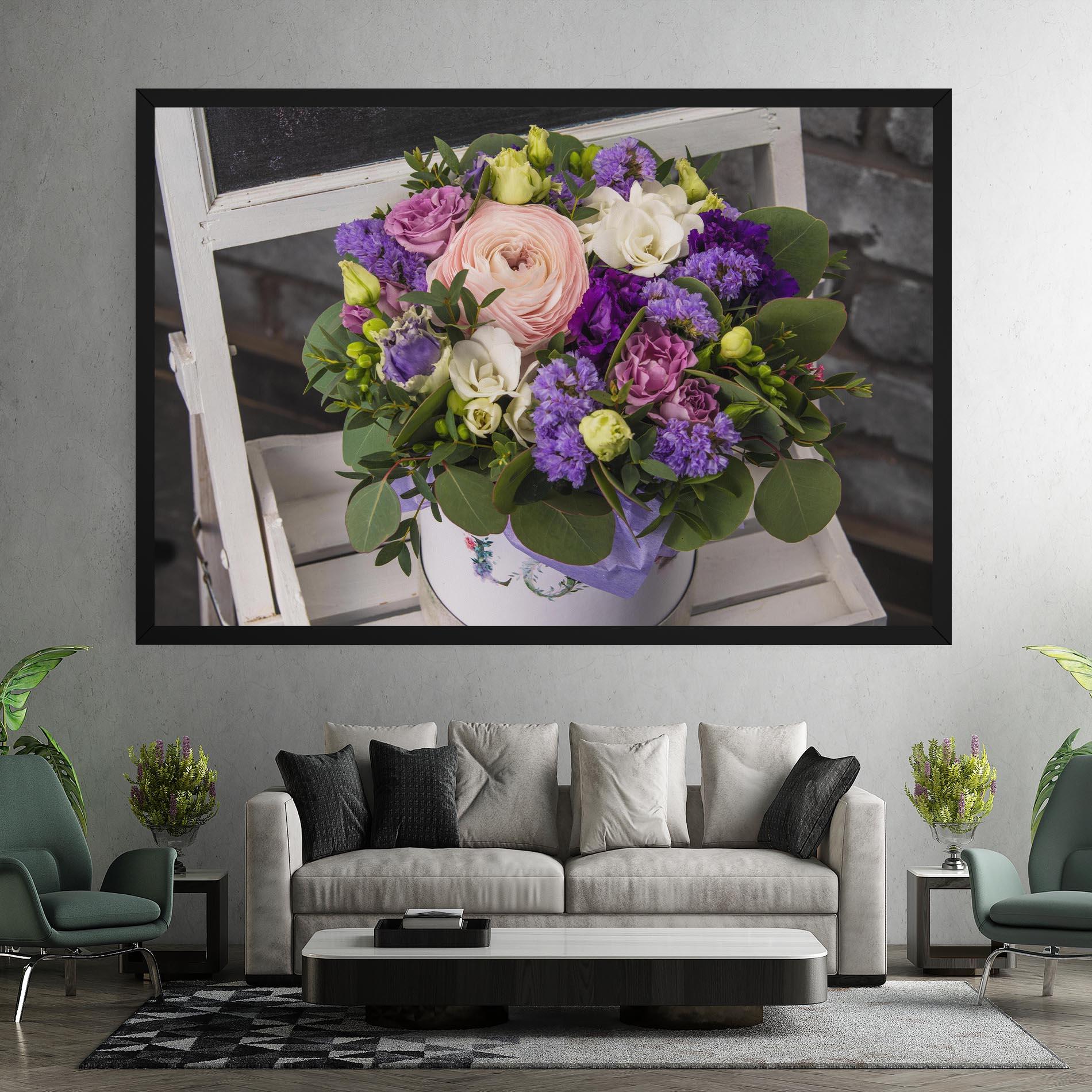 Vászonkép Big Pink Rose Bouquet mockup 7