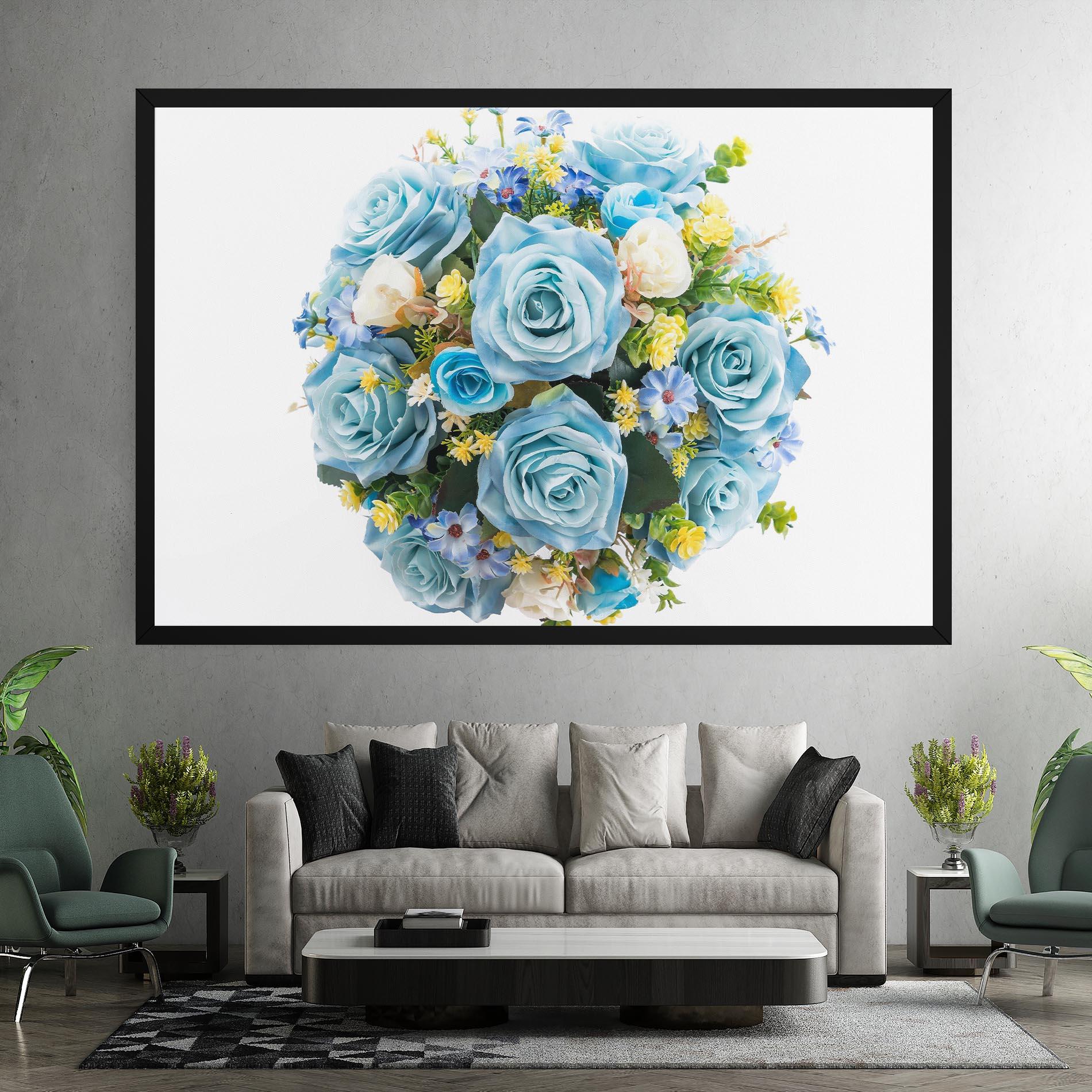 Vászonkép Blue Roses Bouquet mockup 7