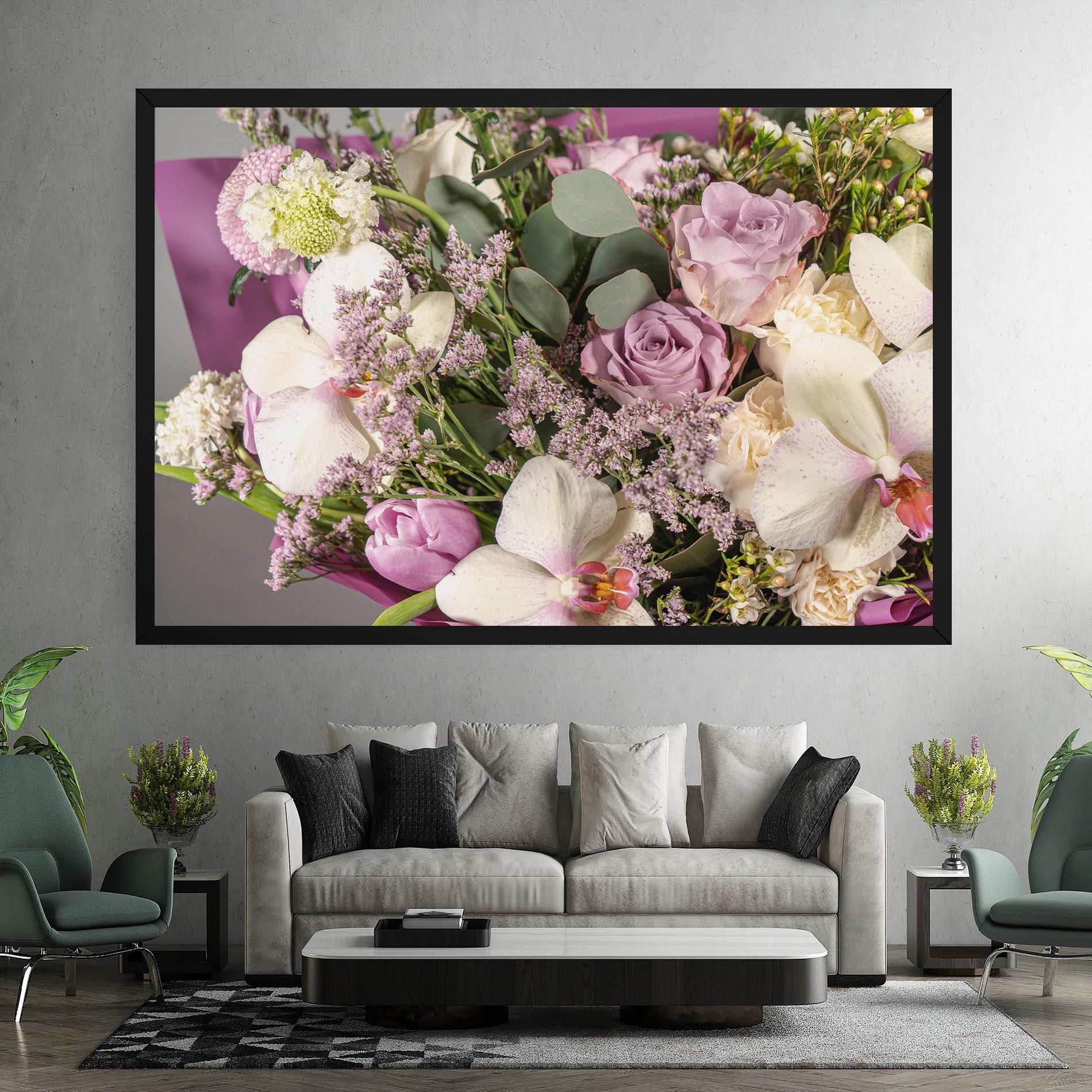 Vászonkép Cute Purple Bouquet mockup 7