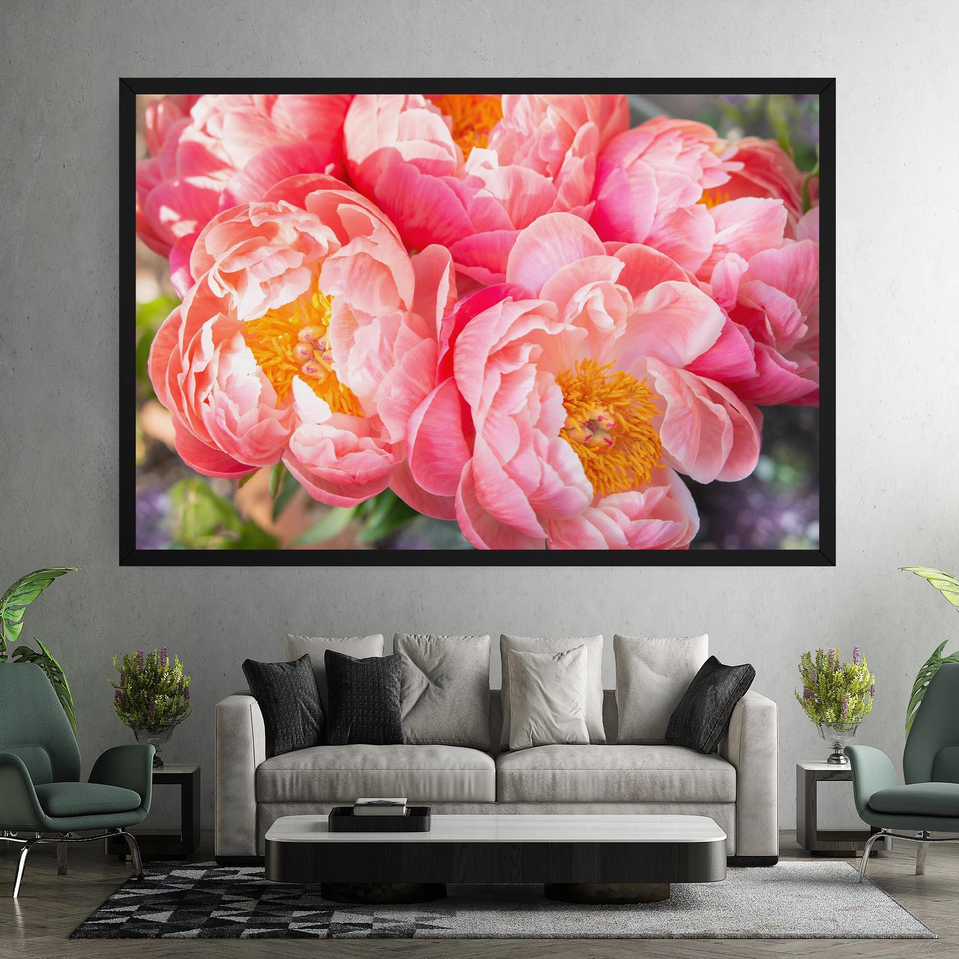 Vászonkép Opened Peonies Bouquet mockup 7