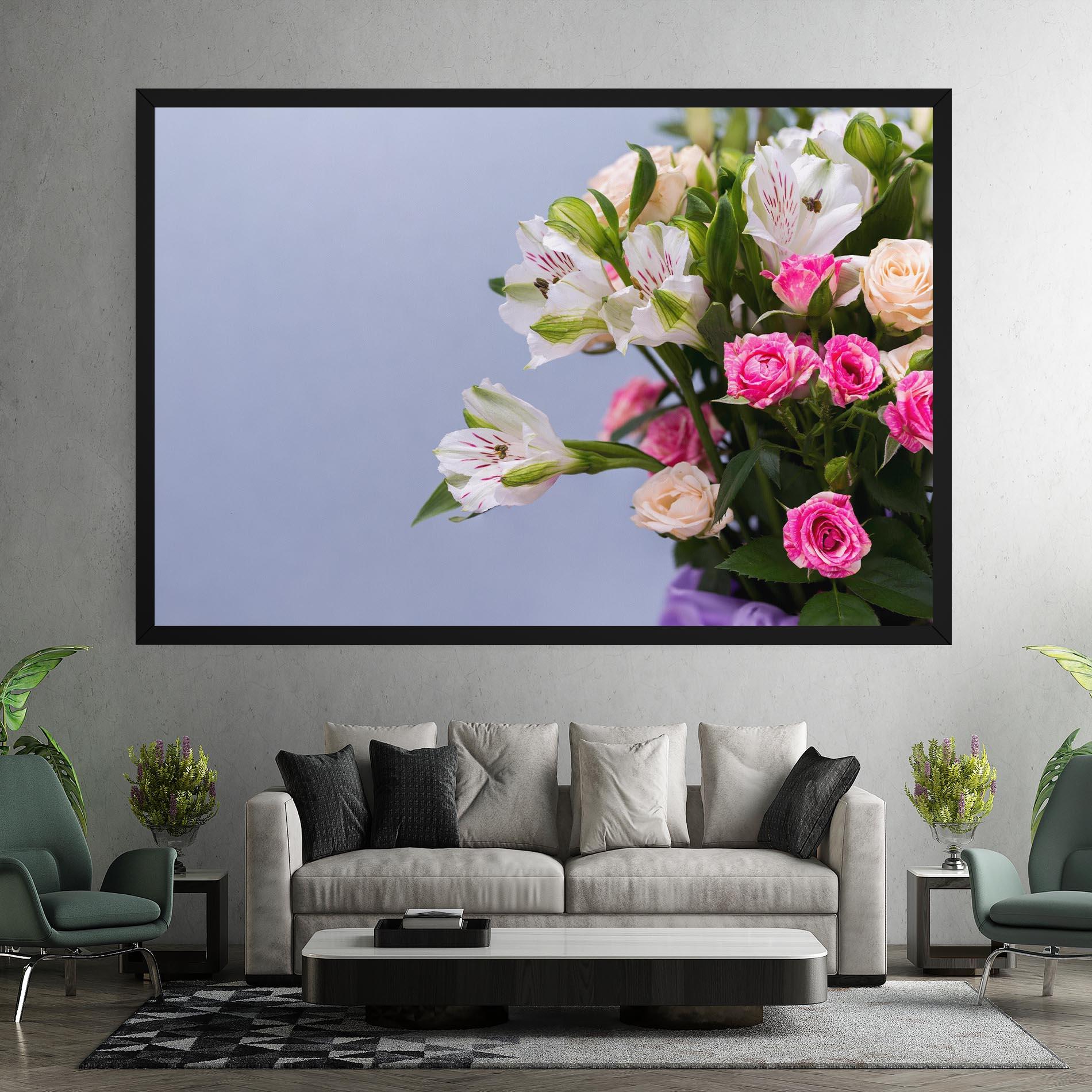 Vászonkép White Pink Bouquet mockup 7