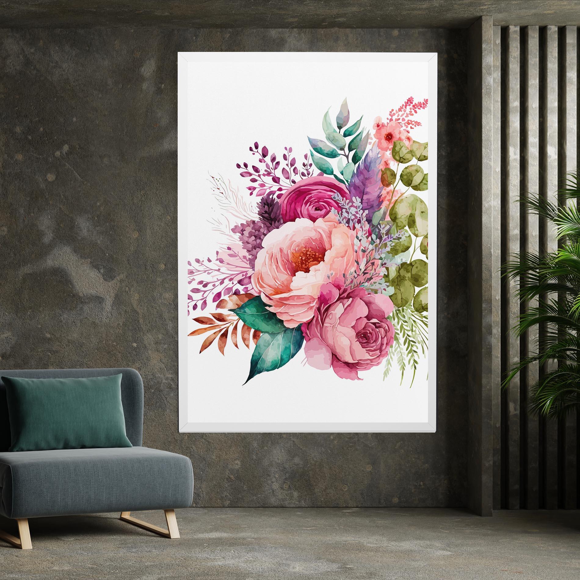 Vászonkép Bouquet Of Pink Roses mockup 7