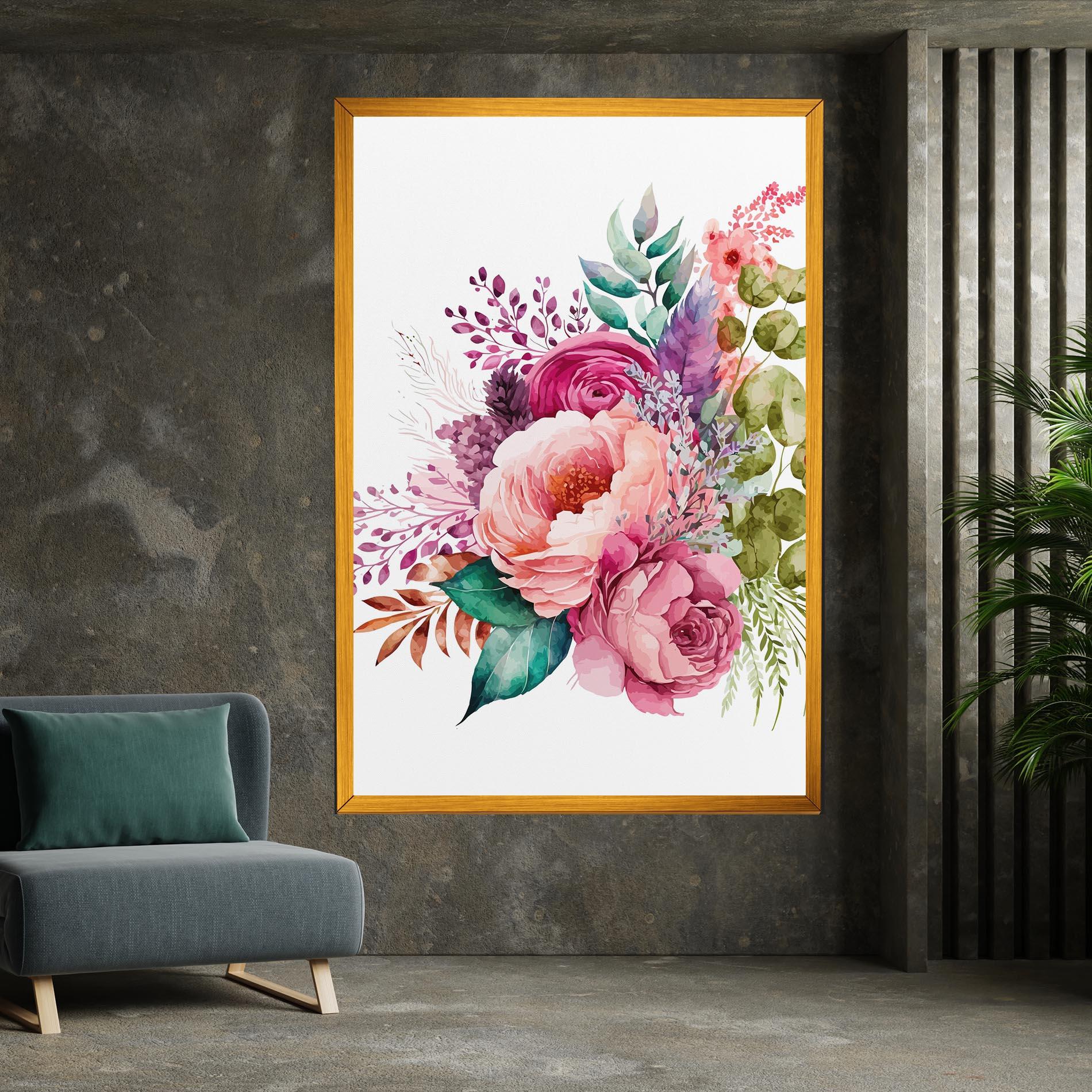 Vászonkép Bouquet Of Pink Roses mockup 7