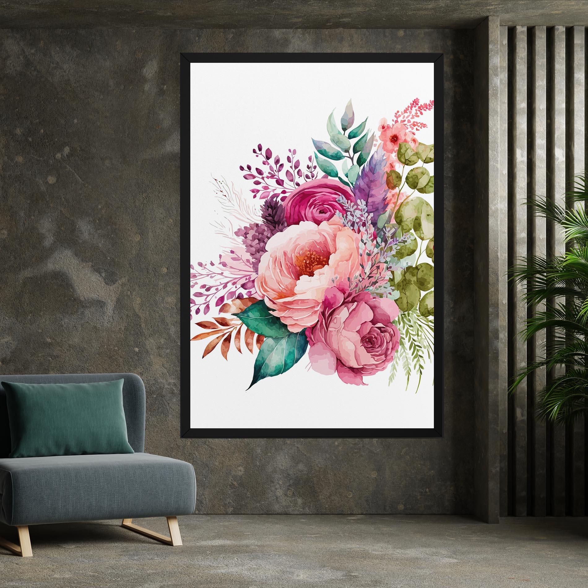 Vászonkép Bouquet Of Pink Roses mockup 7