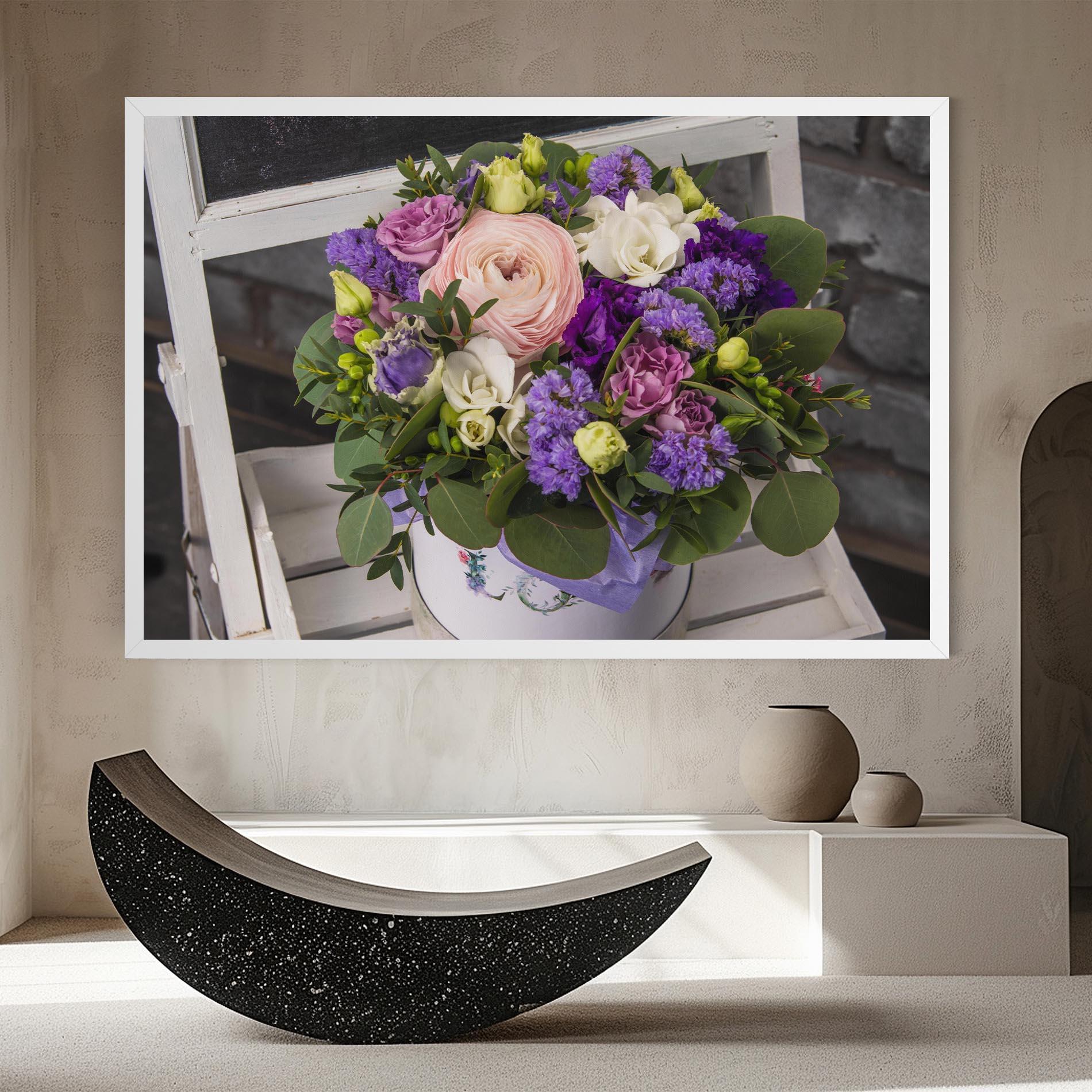 Vászonkép Big Pink Rose Bouquet mockup 8