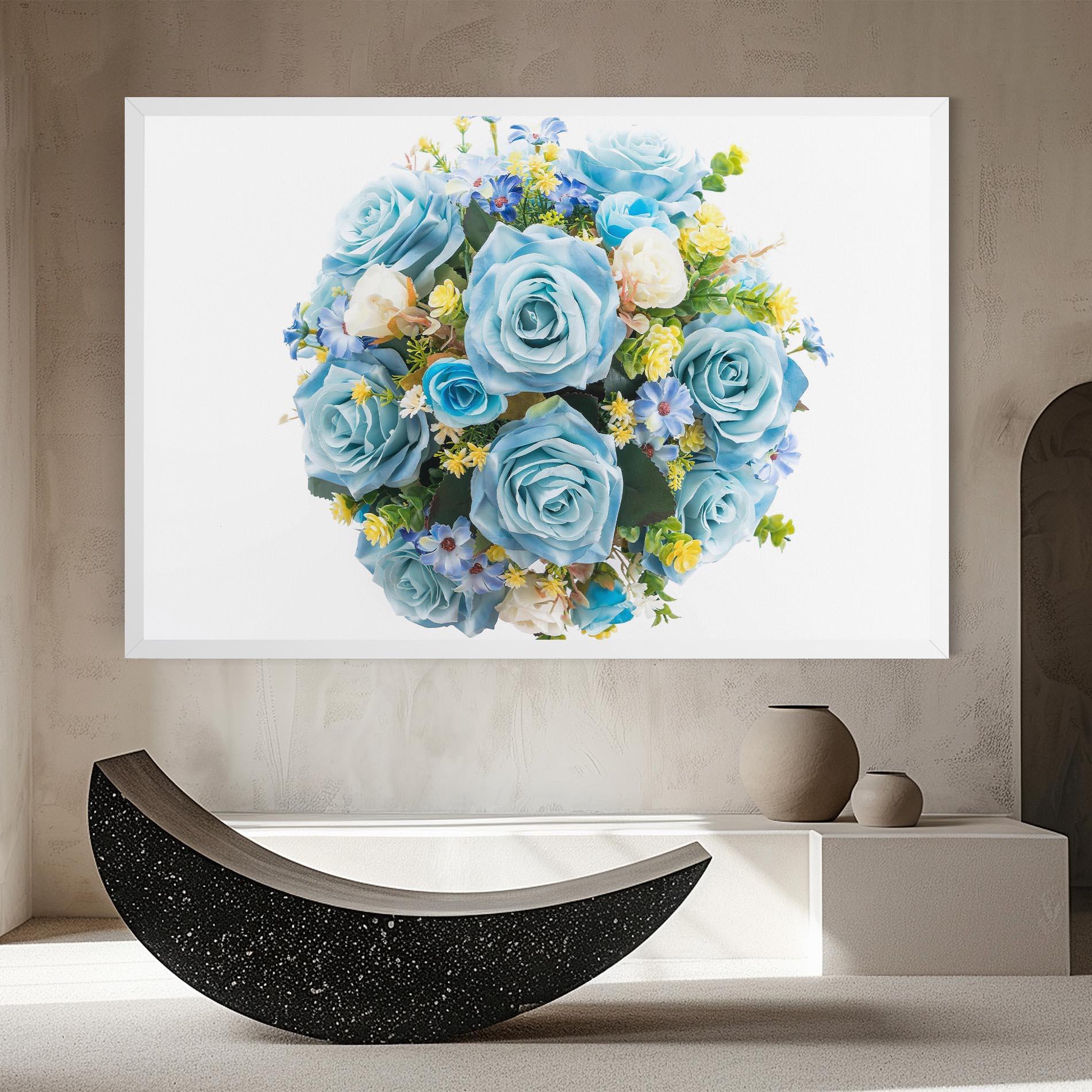 Vászonkép Blue Roses Bouquet mockup 8