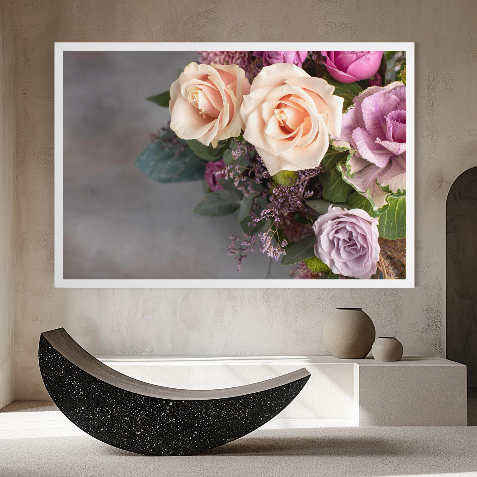 Vászonkép Cream Purple Bouquet mockup 8