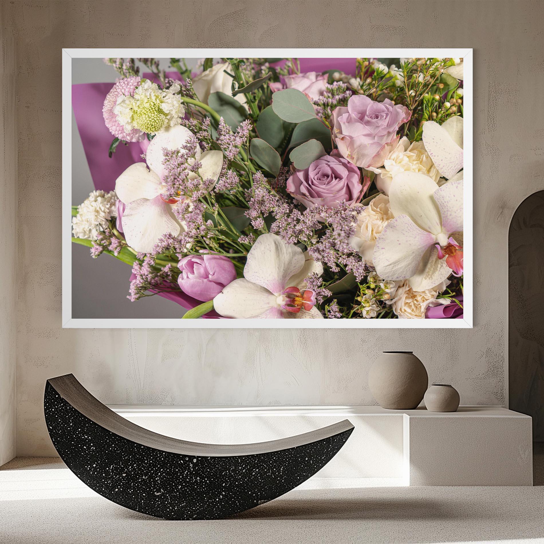 Vászonkép Cute Purple Bouquet mockup 8