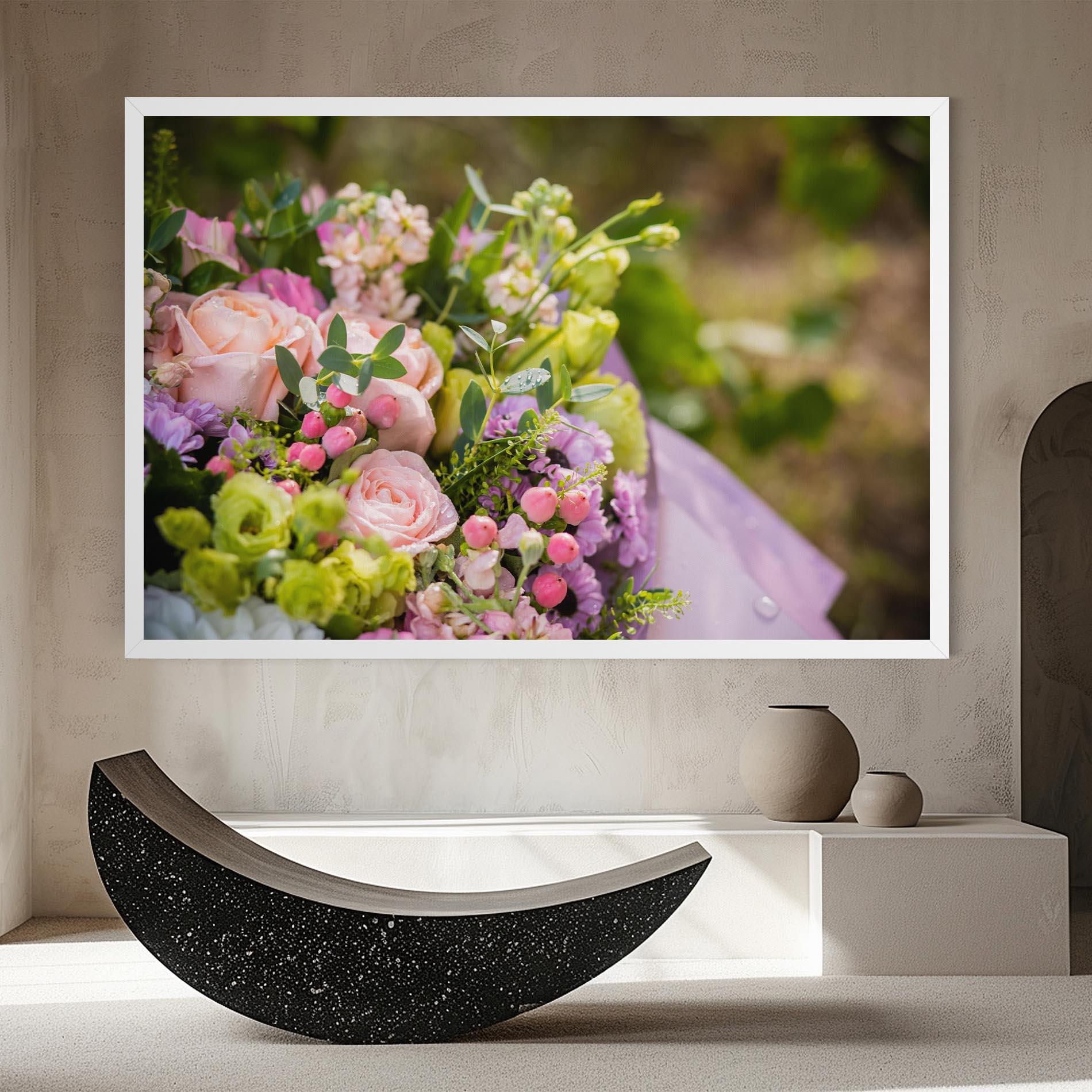 Vászonkép Green Pink Bouquet mockup 8