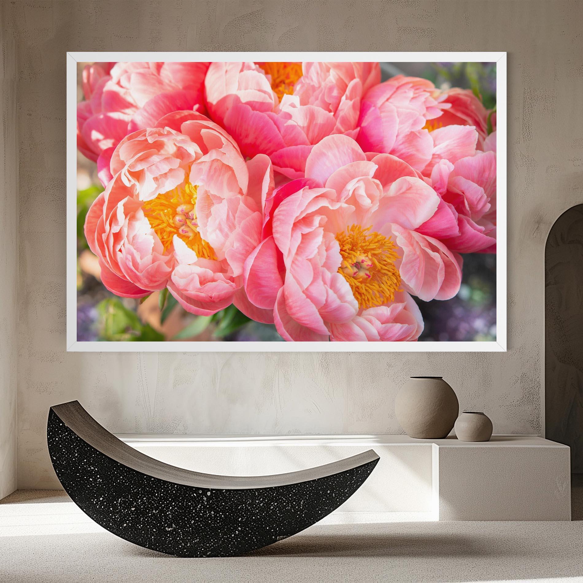 Vászonkép Opened Peonies Bouquet mockup 8