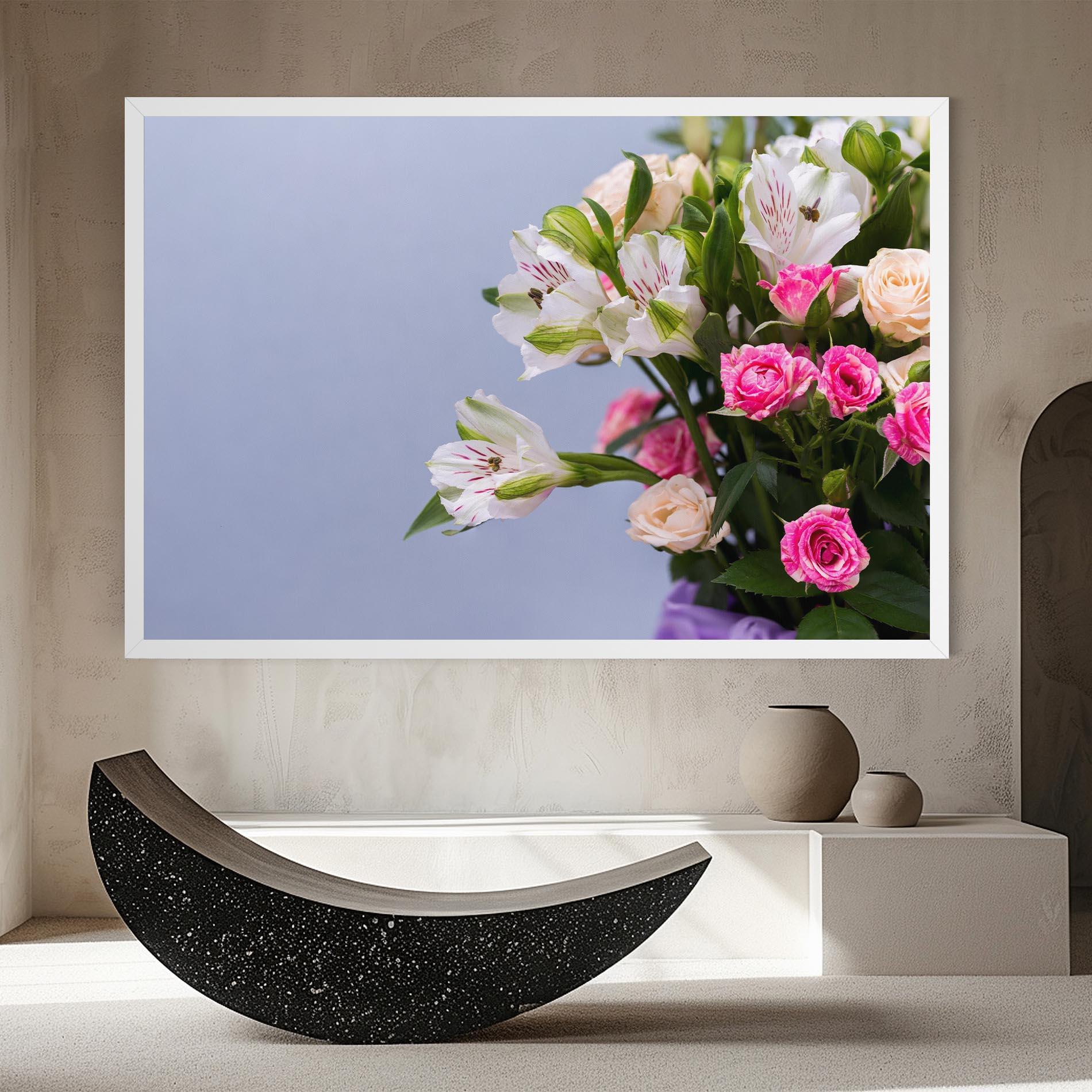 Vászonkép White Pink Bouquet mockup 8