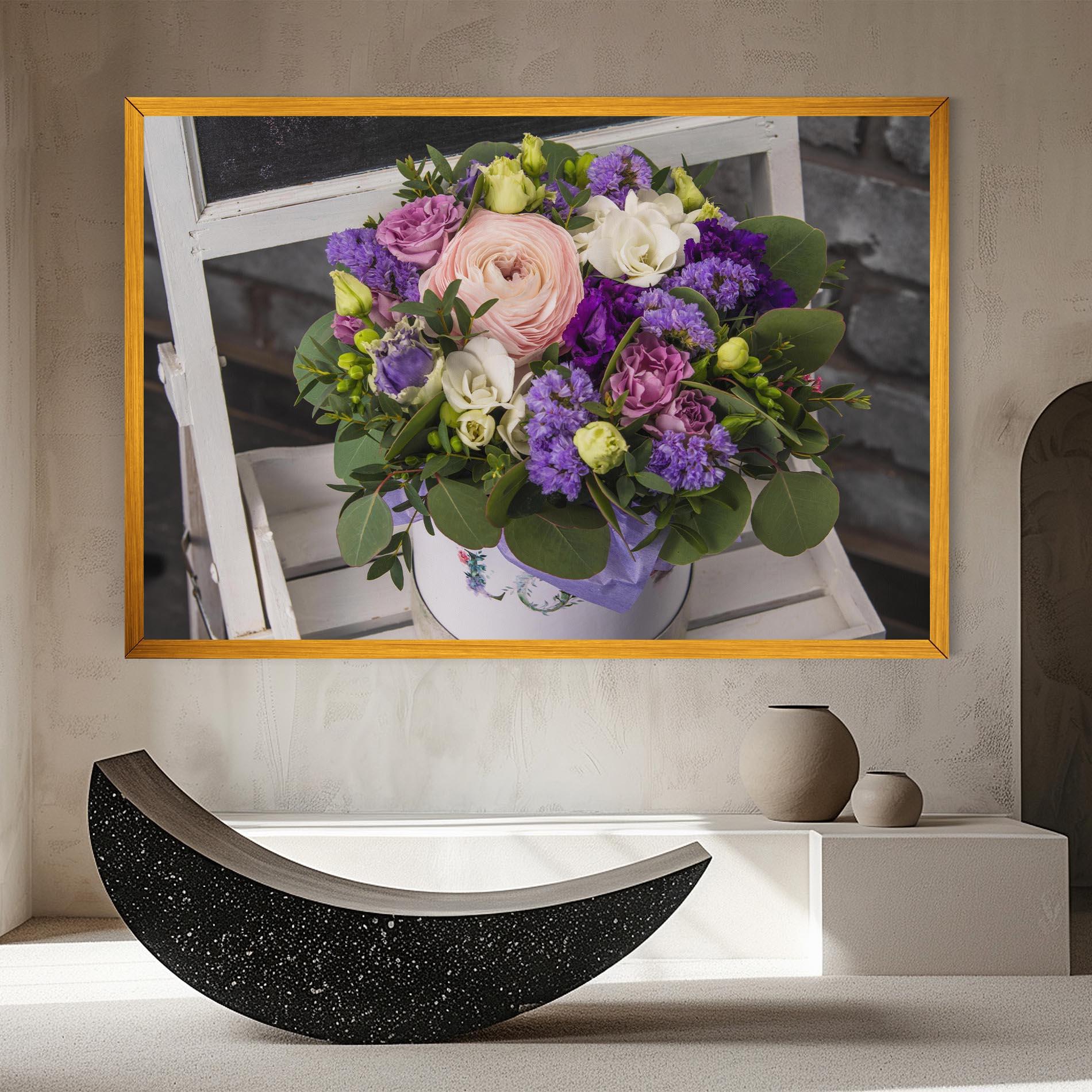 Vászonkép Big Pink Rose Bouquet mockup 8