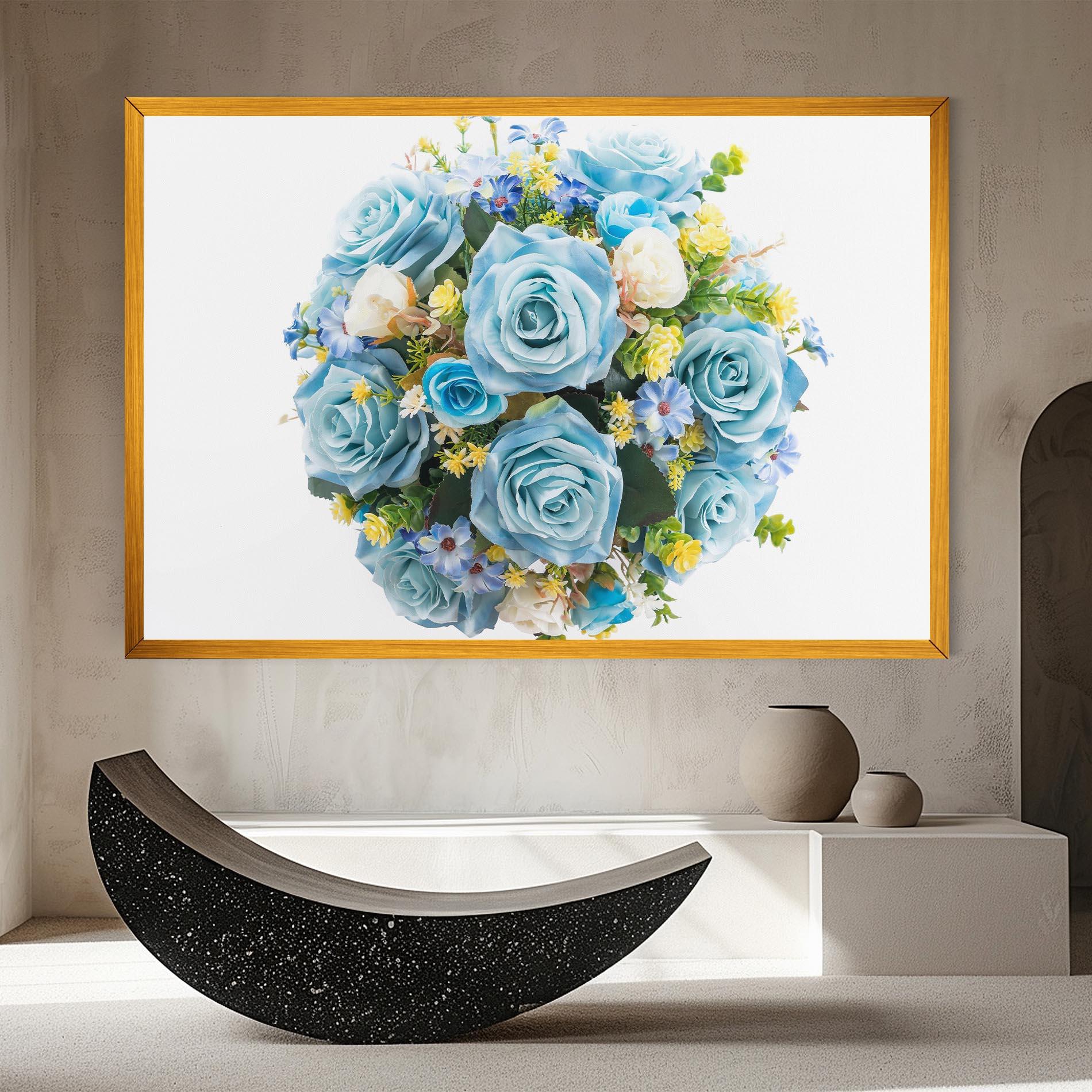 Vászonkép Blue Roses Bouquet mockup 8