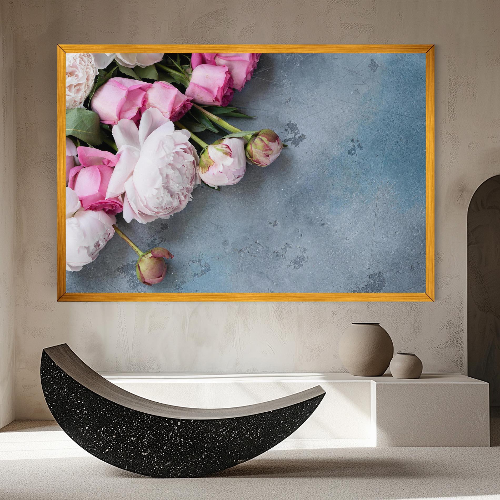 Vászonkép Cute Pink Peonies mockup 8