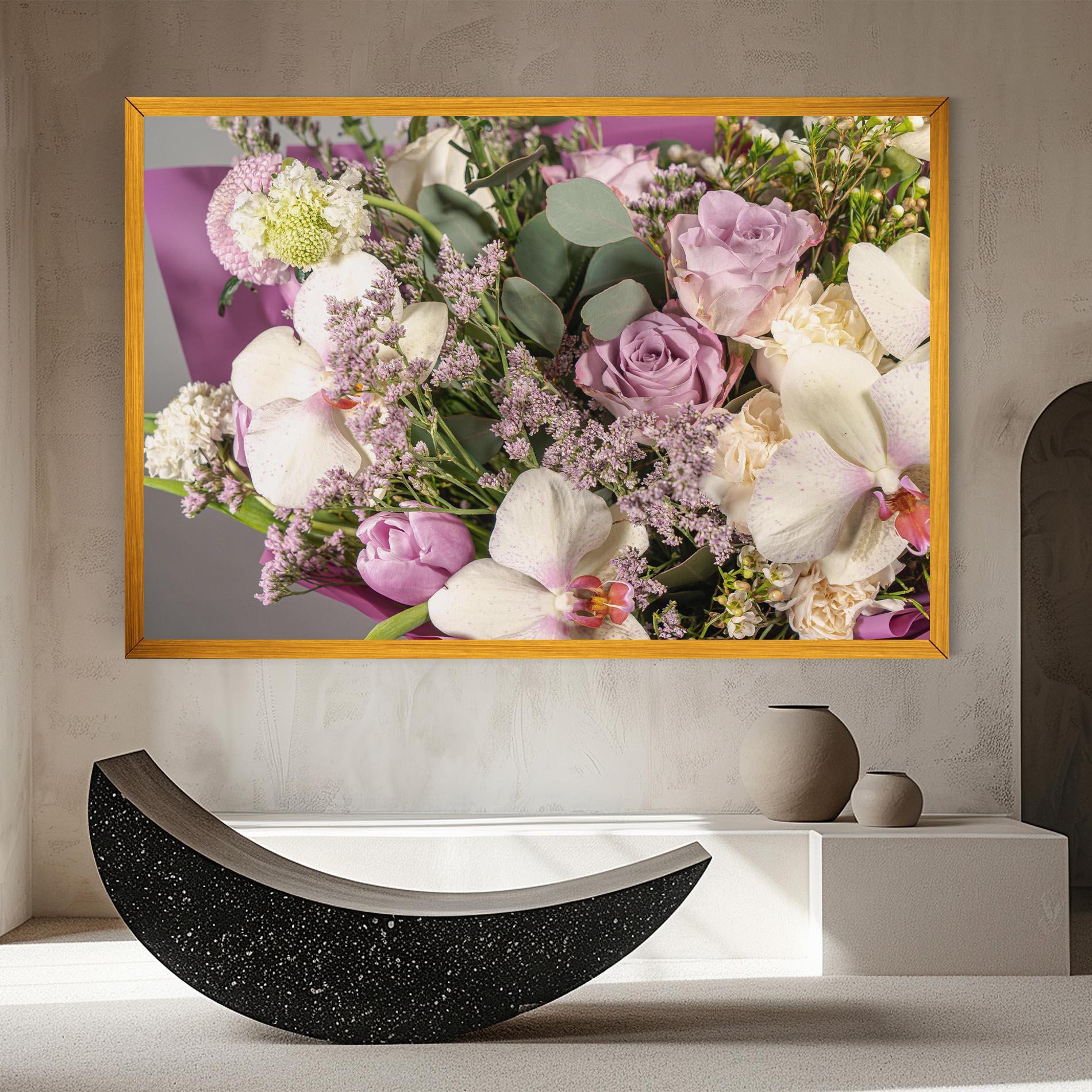 Vászonkép Cute Purple Bouquet mockup 8