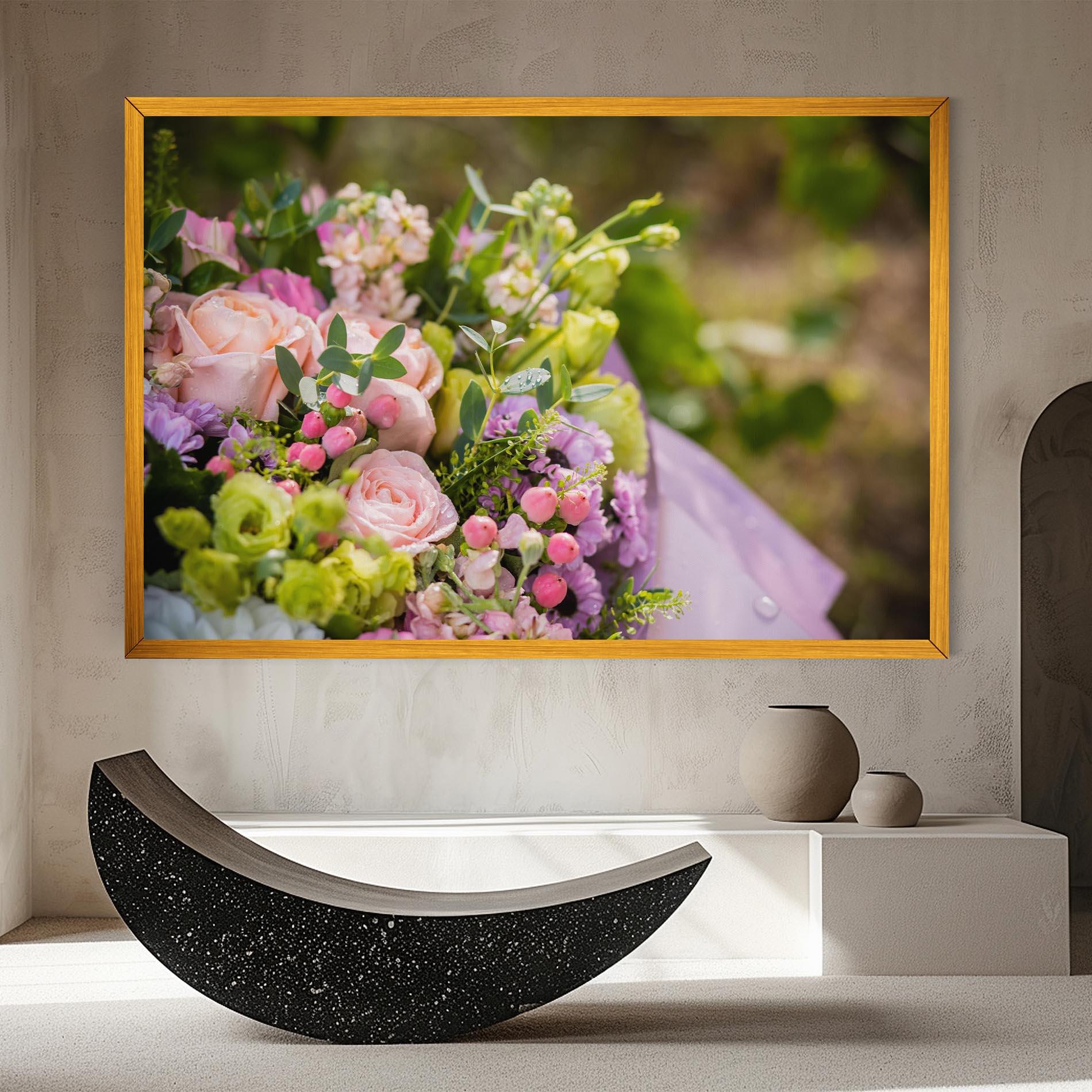 Vászonkép Green Pink Bouquet mockup 8