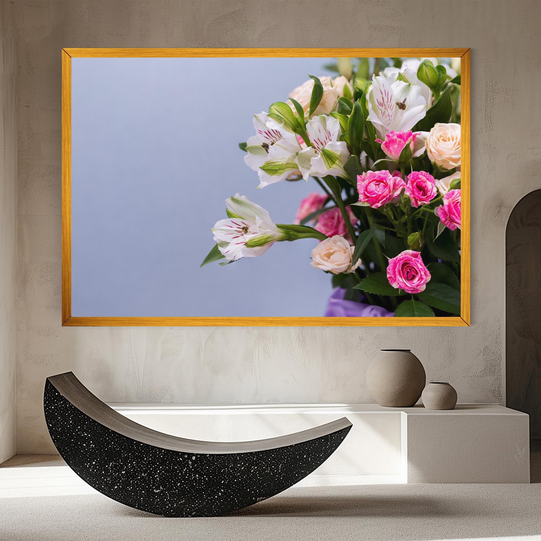 Vászonkép White Pink Bouquet mockup 8