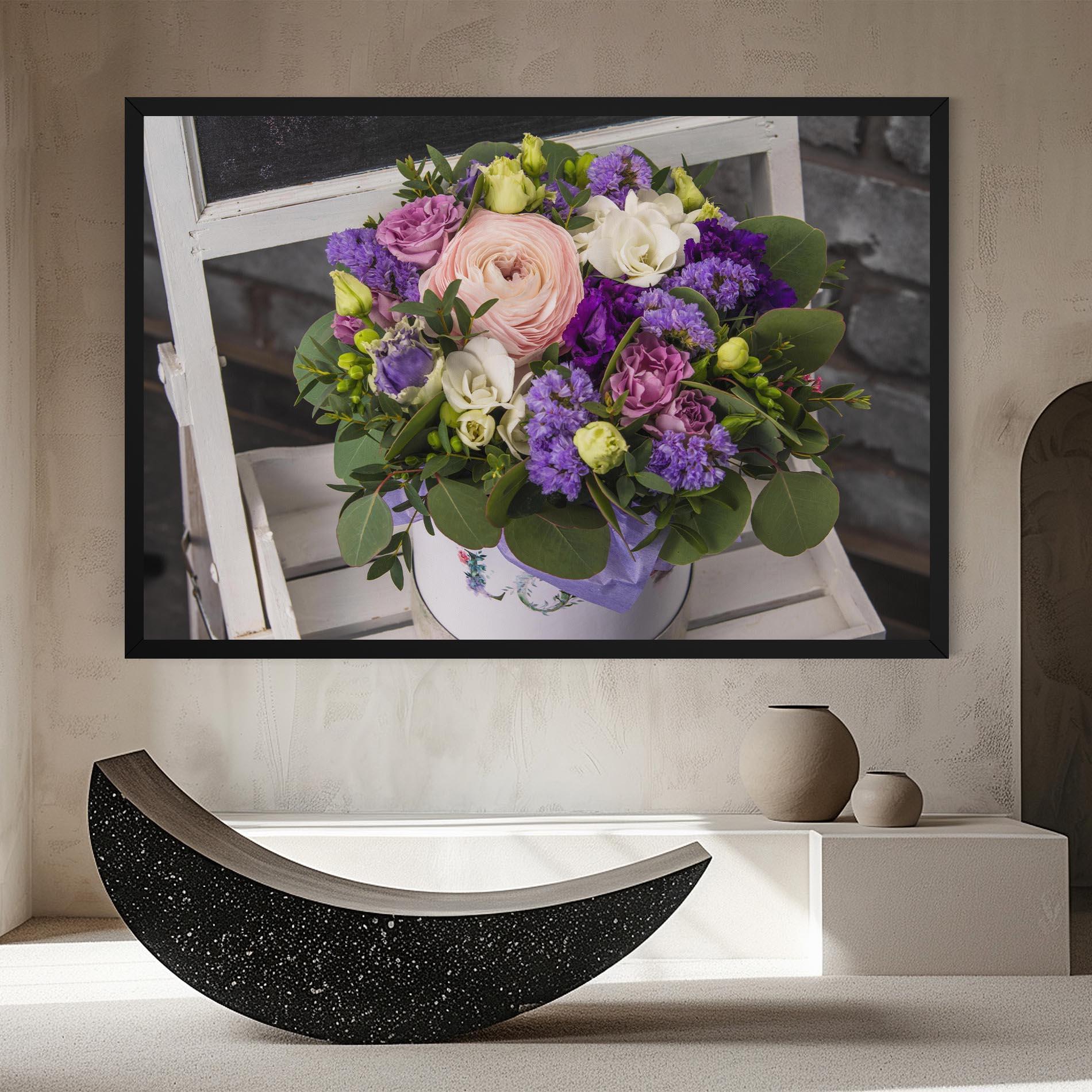 Vászonkép Big Pink Rose Bouquet mockup 8