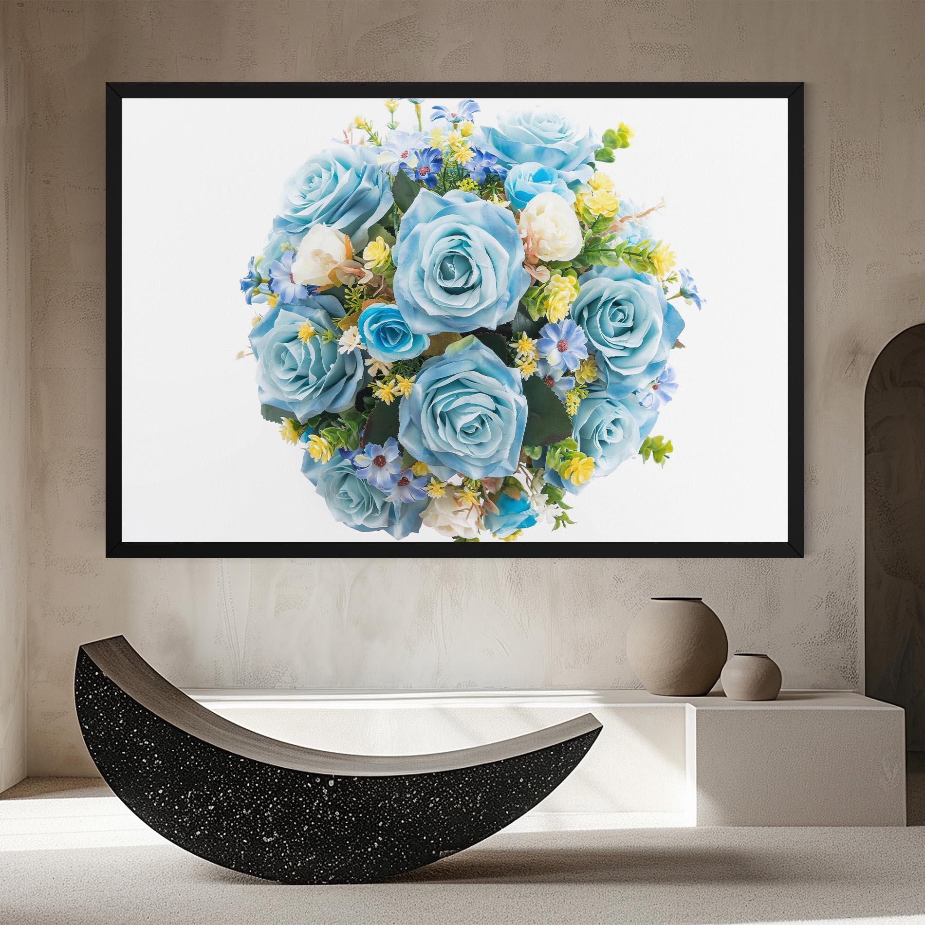 Vászonkép Blue Roses Bouquet mockup 8