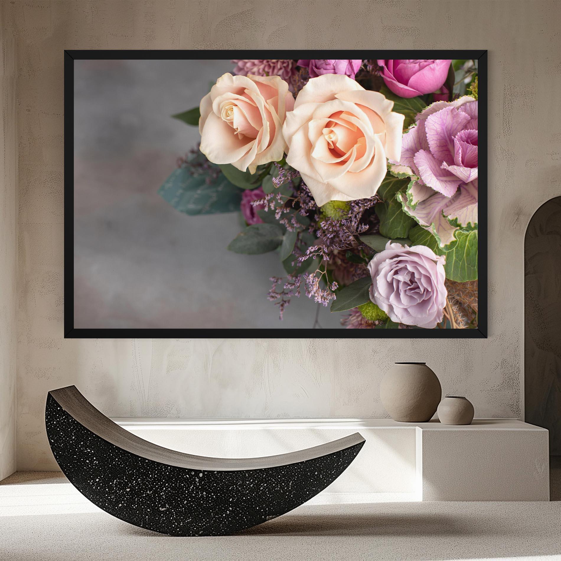 Vászonkép Cream Purple Bouquet mockup 8