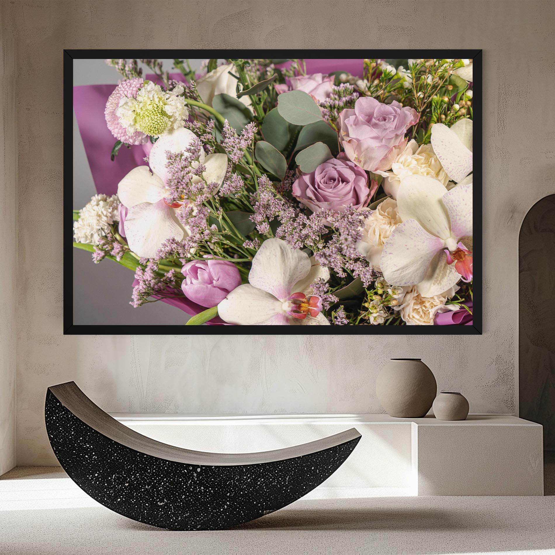 Vászonkép Cute Purple Bouquet mockup 8