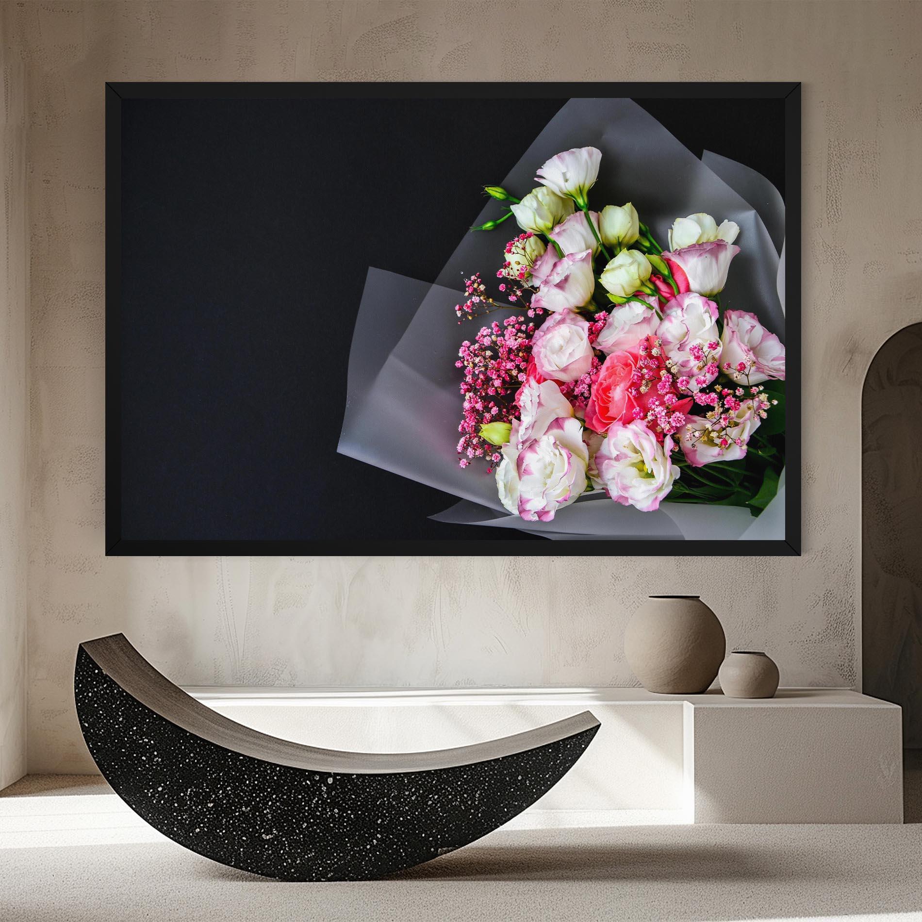 Vászonkép Cute Roses Bouquet mockup 8