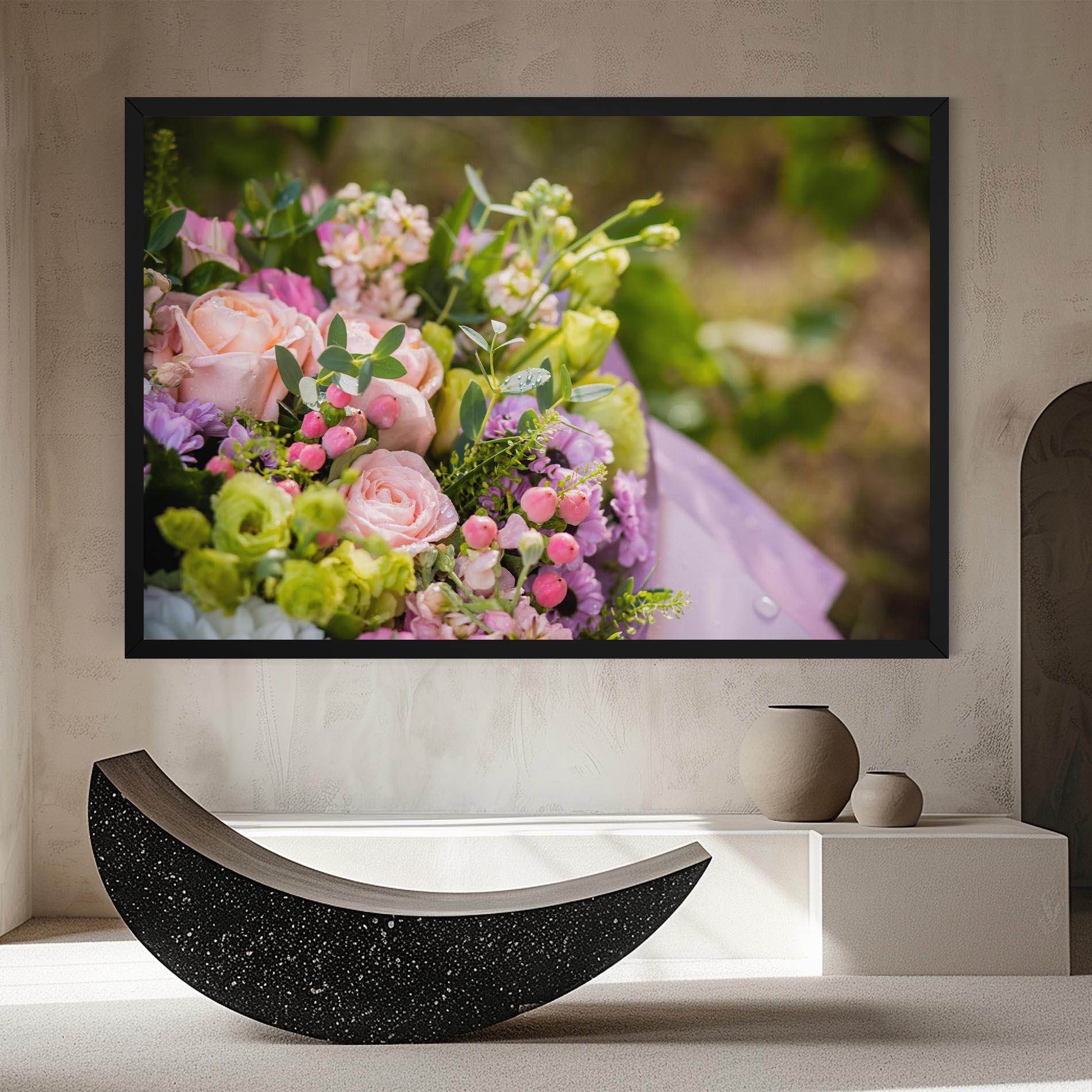 Vászonkép Green Pink Bouquet mockup 8