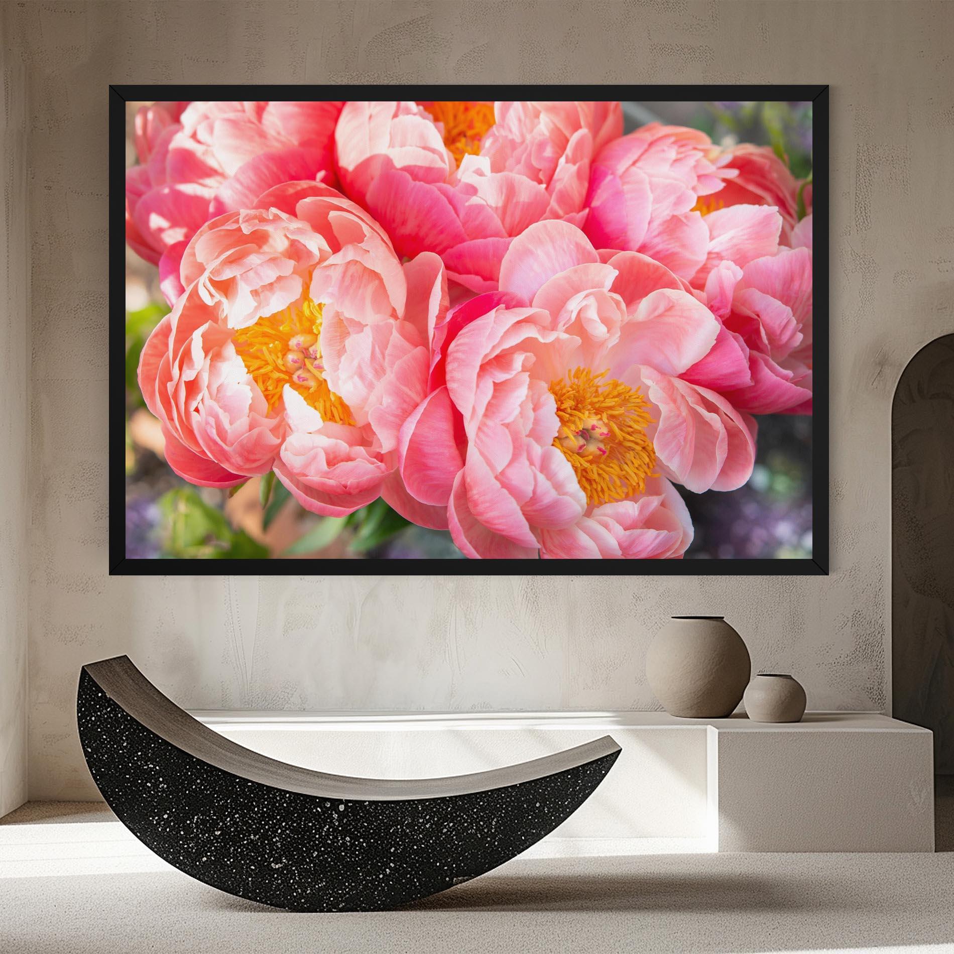 Vászonkép Opened Peonies Bouquet mockup 8