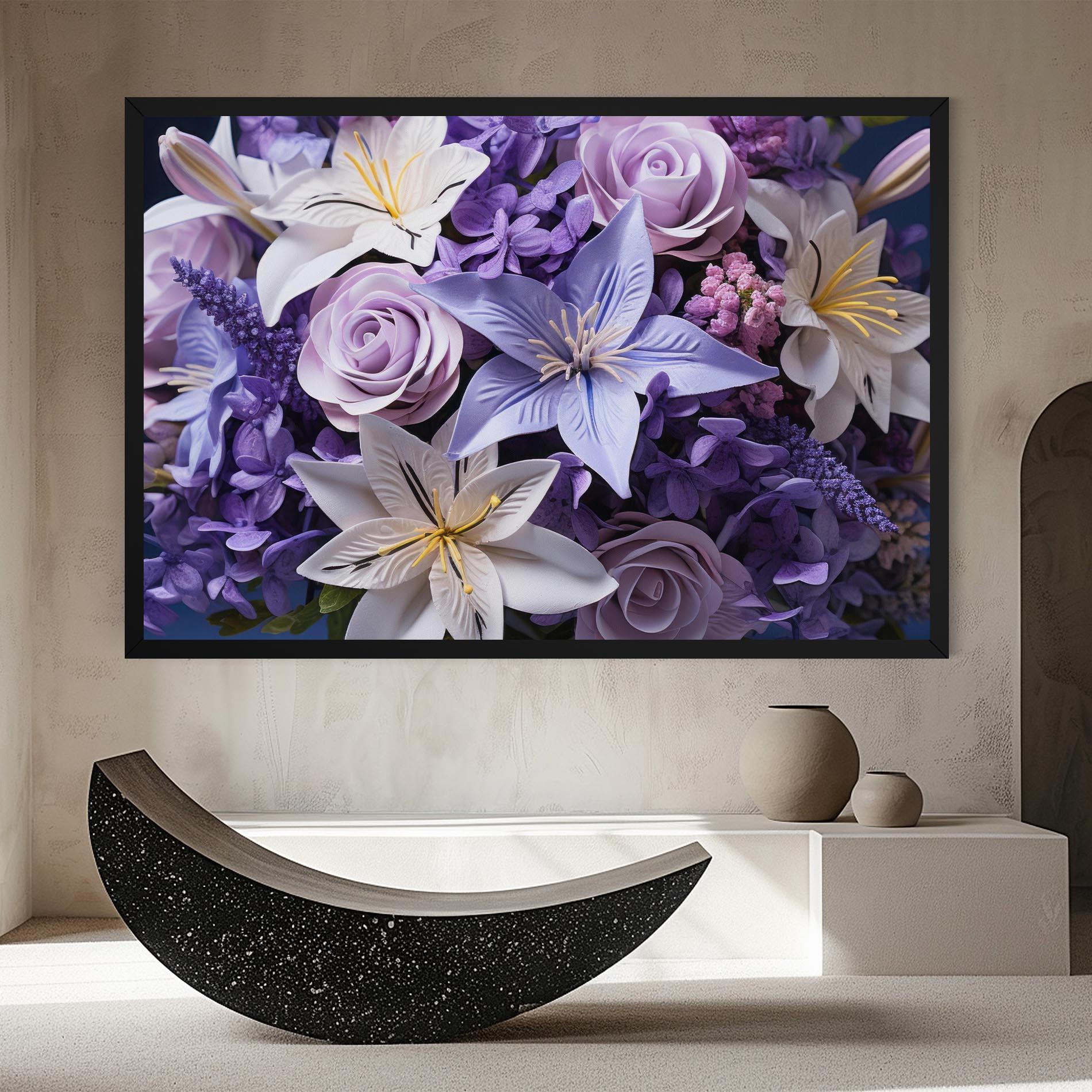 Vászonkép Purple Cute Bouquet mockup 8