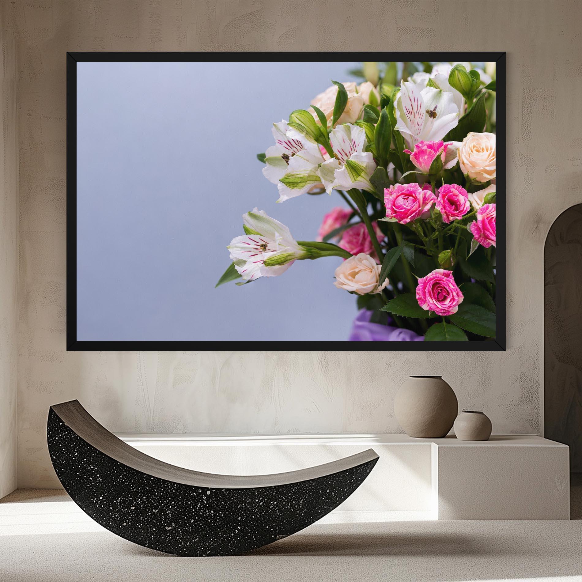 Vászonkép White Pink Bouquet mockup 8