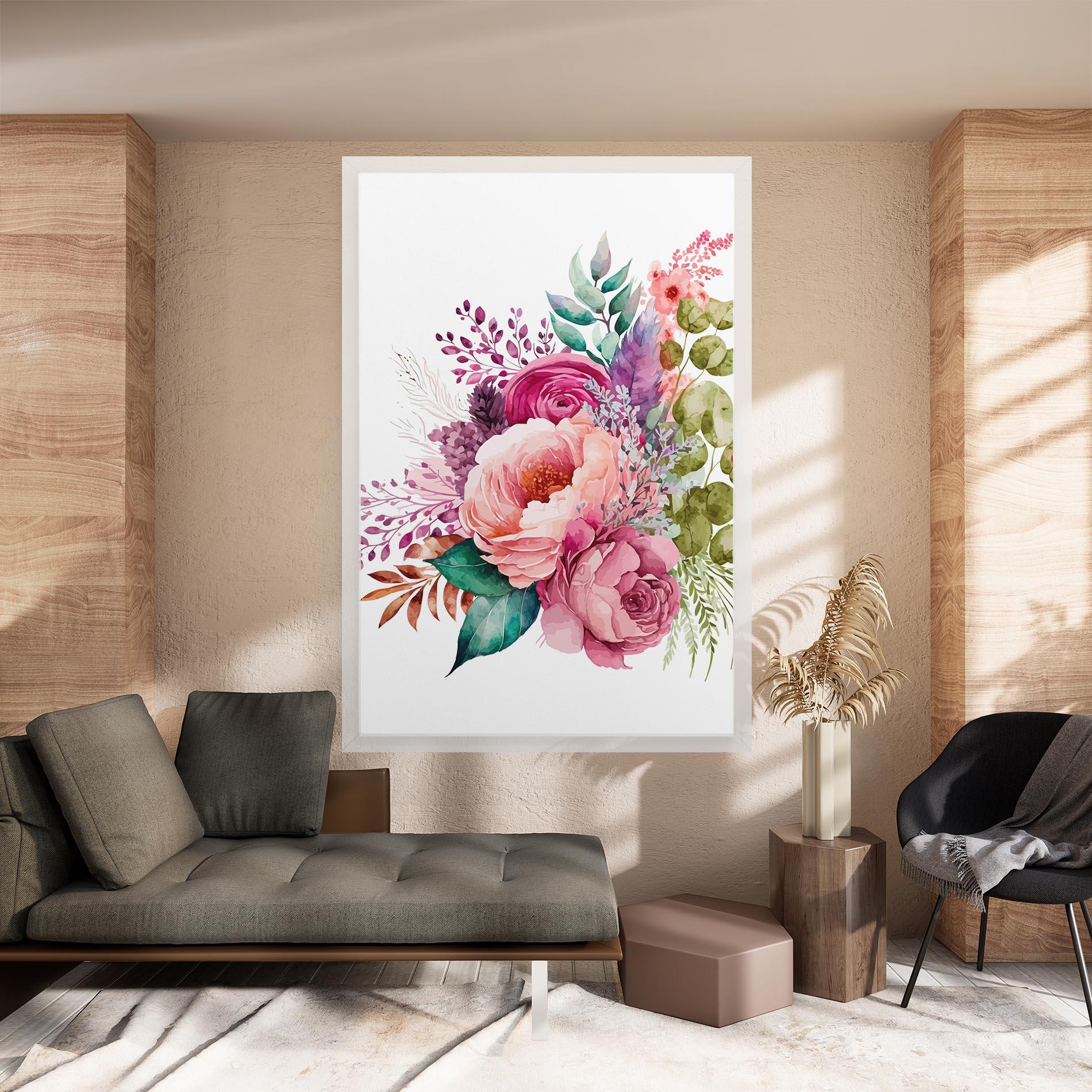 Vászonkép Bouquet Of Pink Roses mockup 8