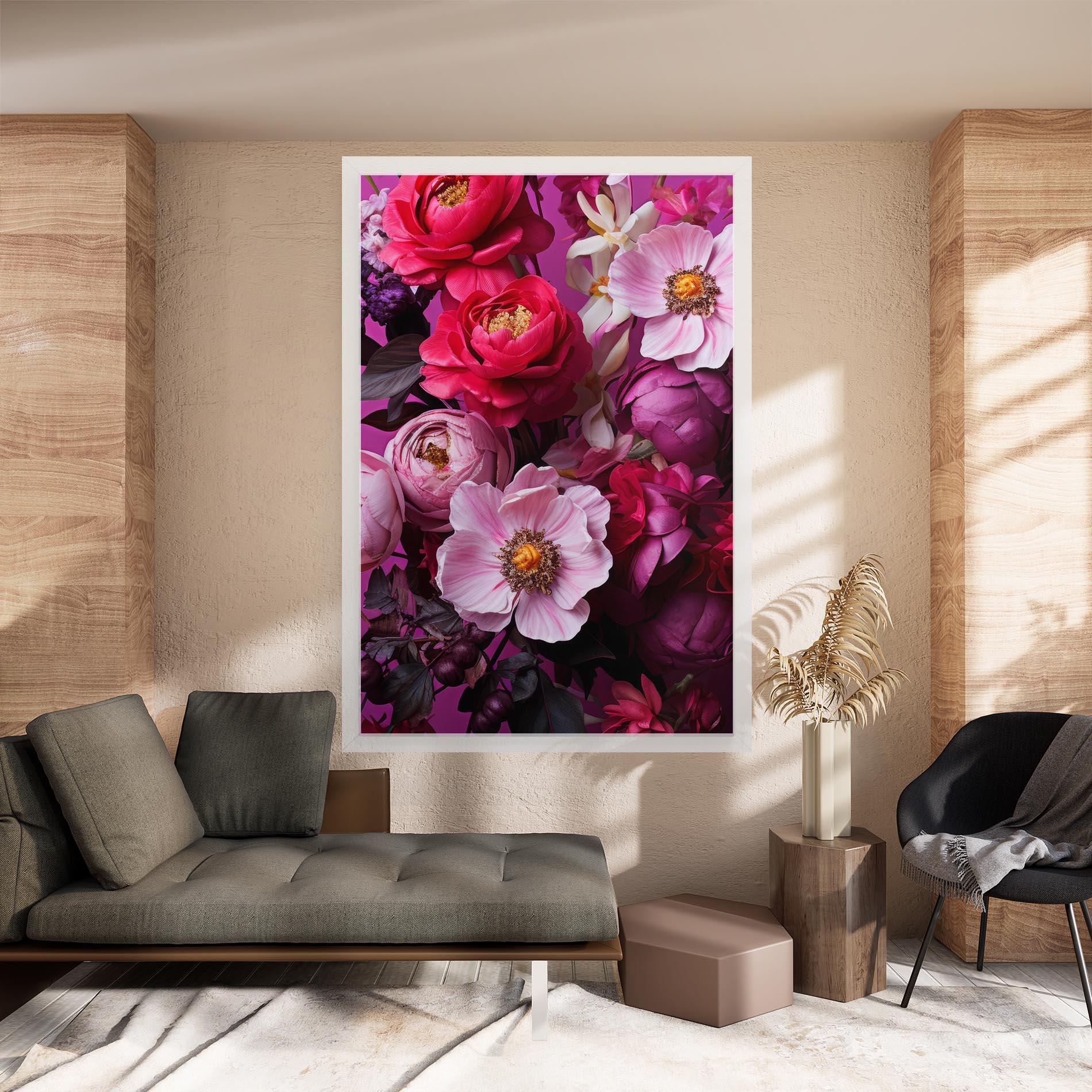 Vászonkép Pink Red Bouquet mockup 8