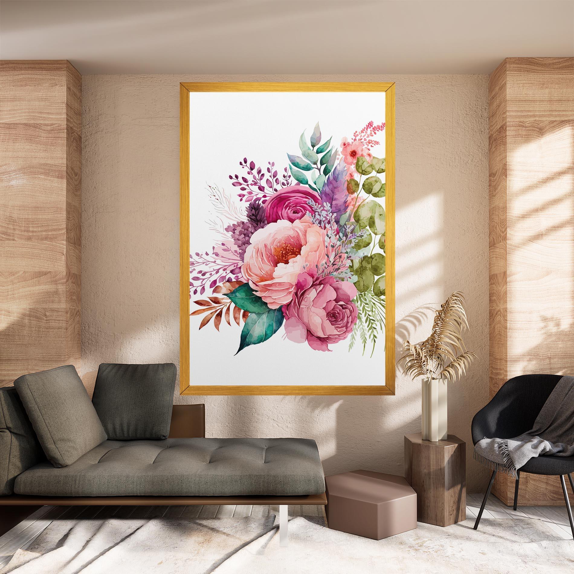 Vászonkép Bouquet Of Pink Roses mockup 8