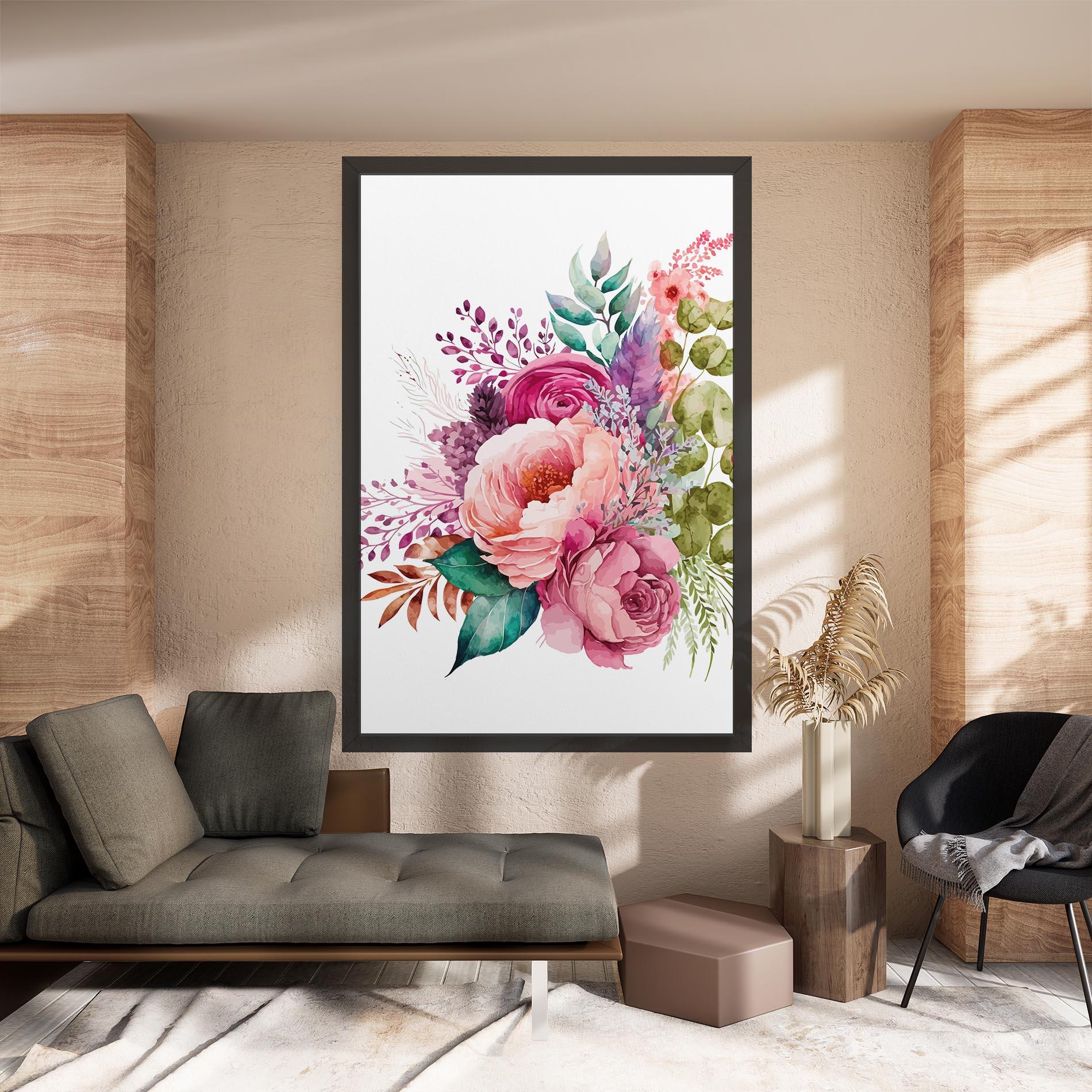 Vászonkép Bouquet Of Pink Roses mockup 8