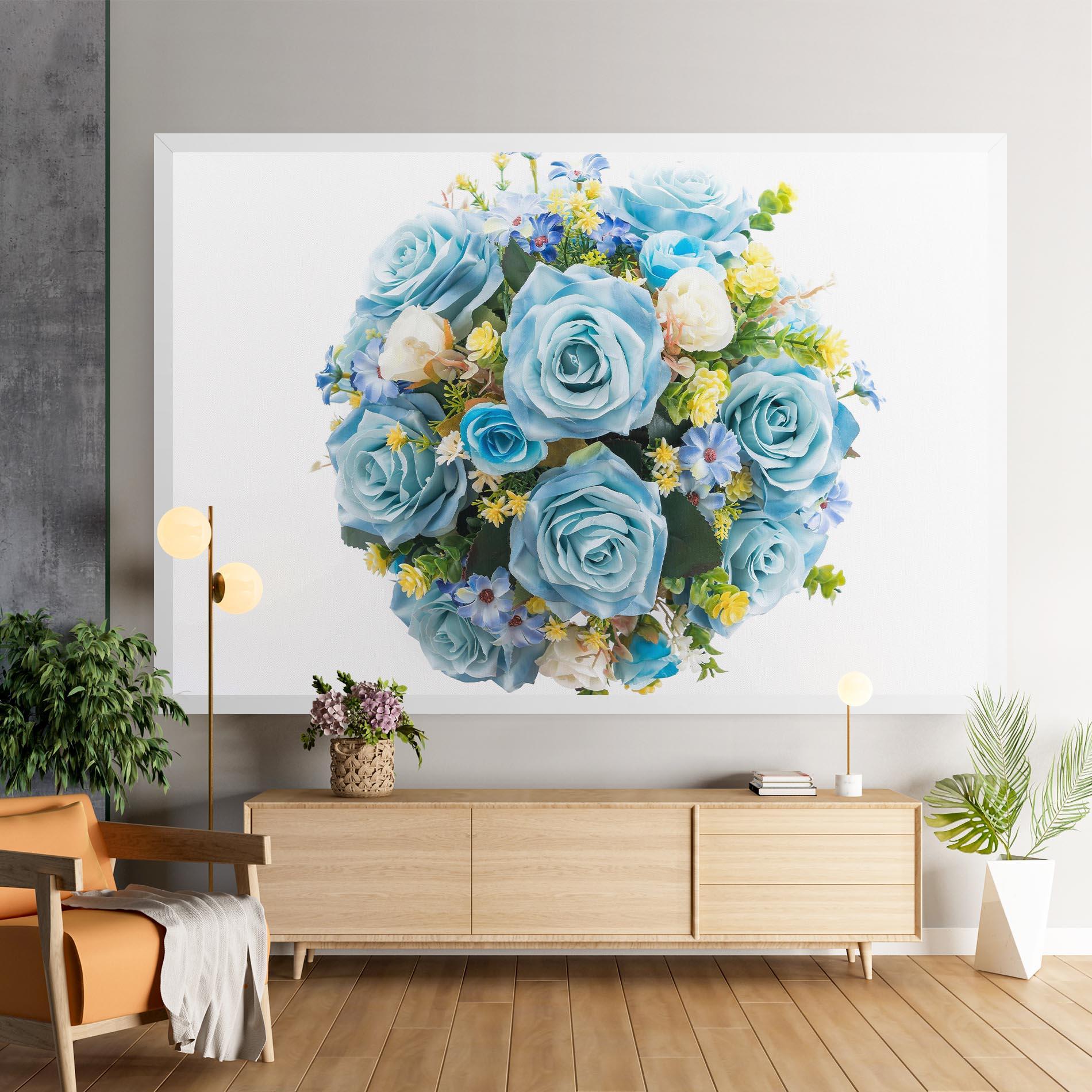 Vászonkép Blue Roses Bouquet mockup 9