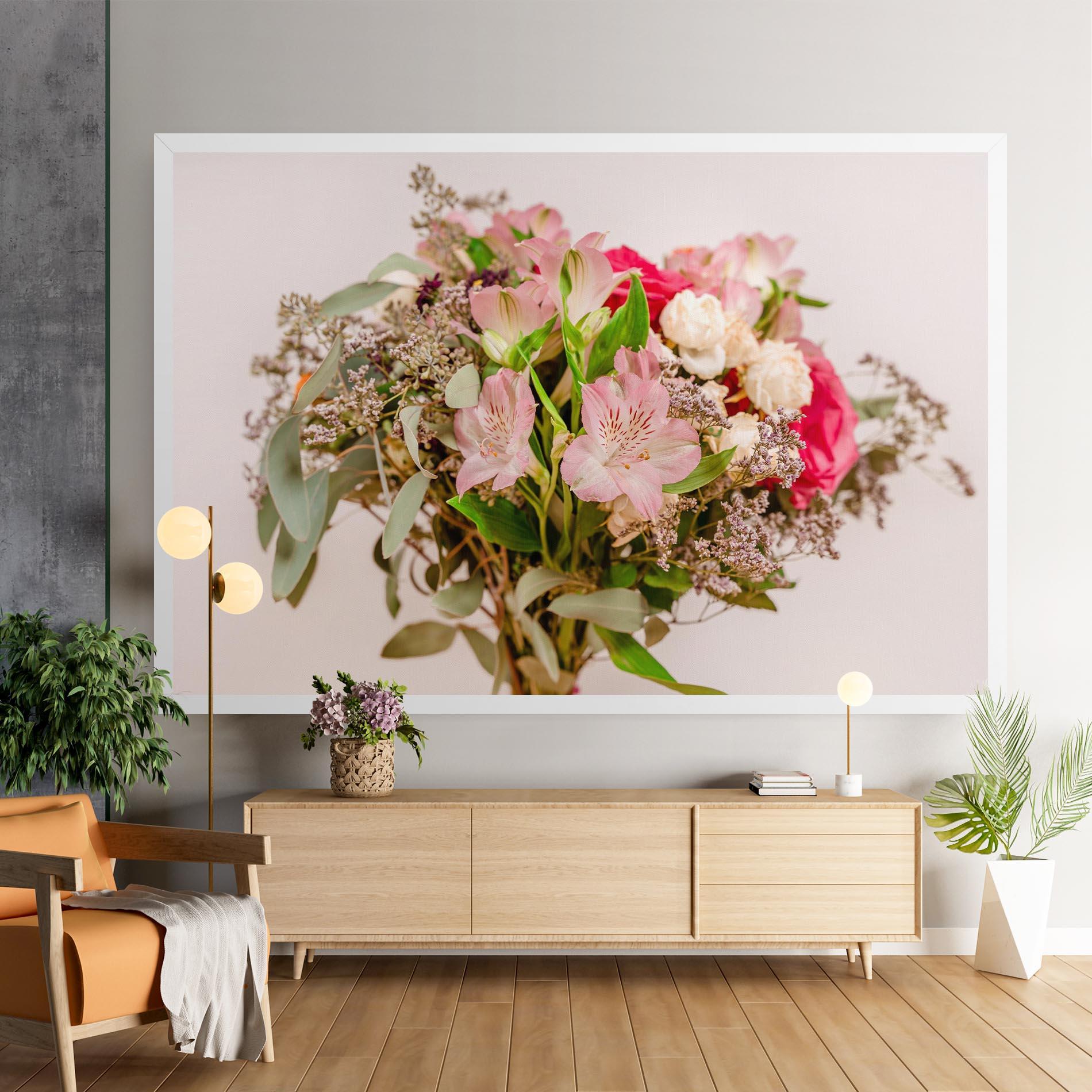 Vászonkép Girly Pink Bouquet mockup 9
