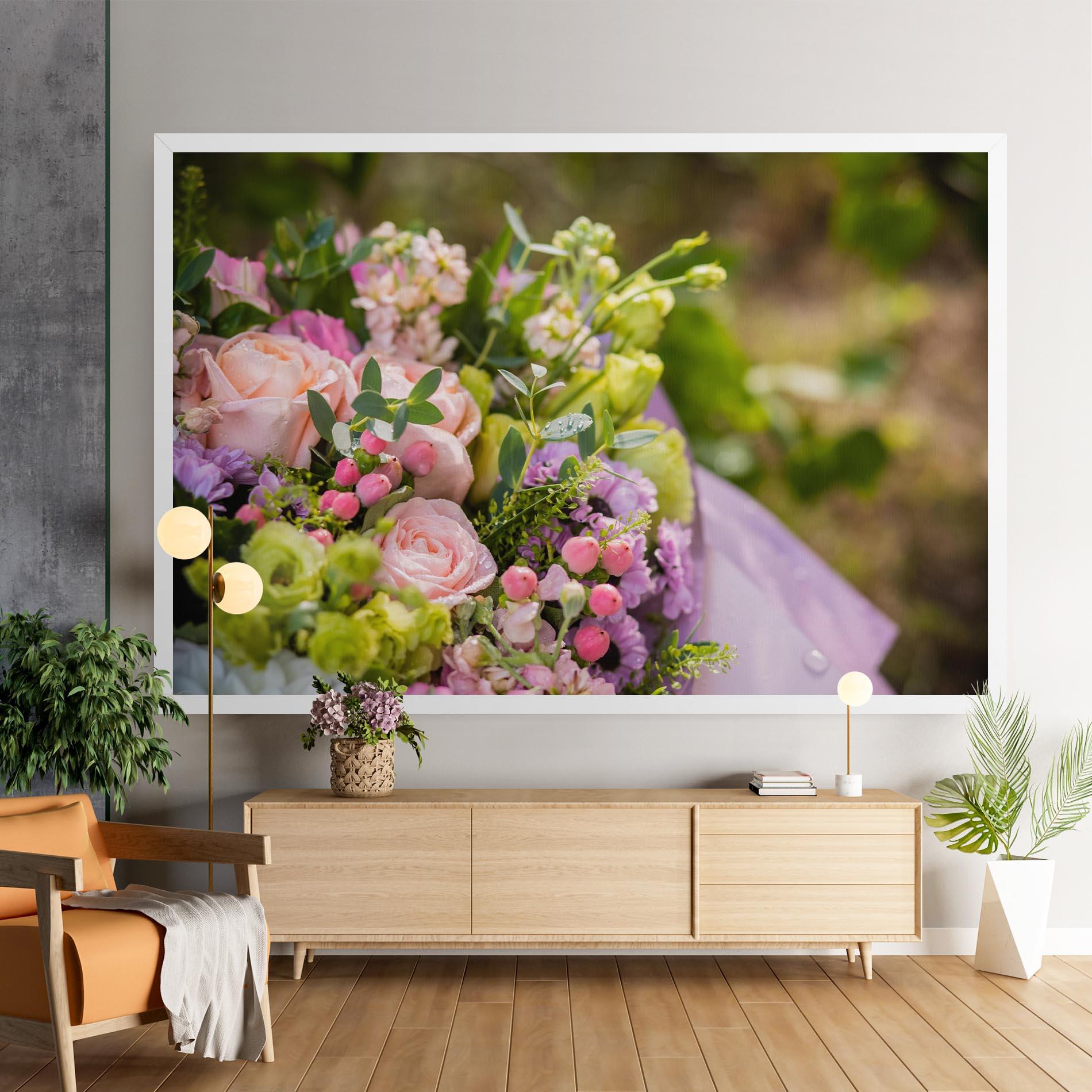 Vászonkép Green Pink Bouquet mockup 9