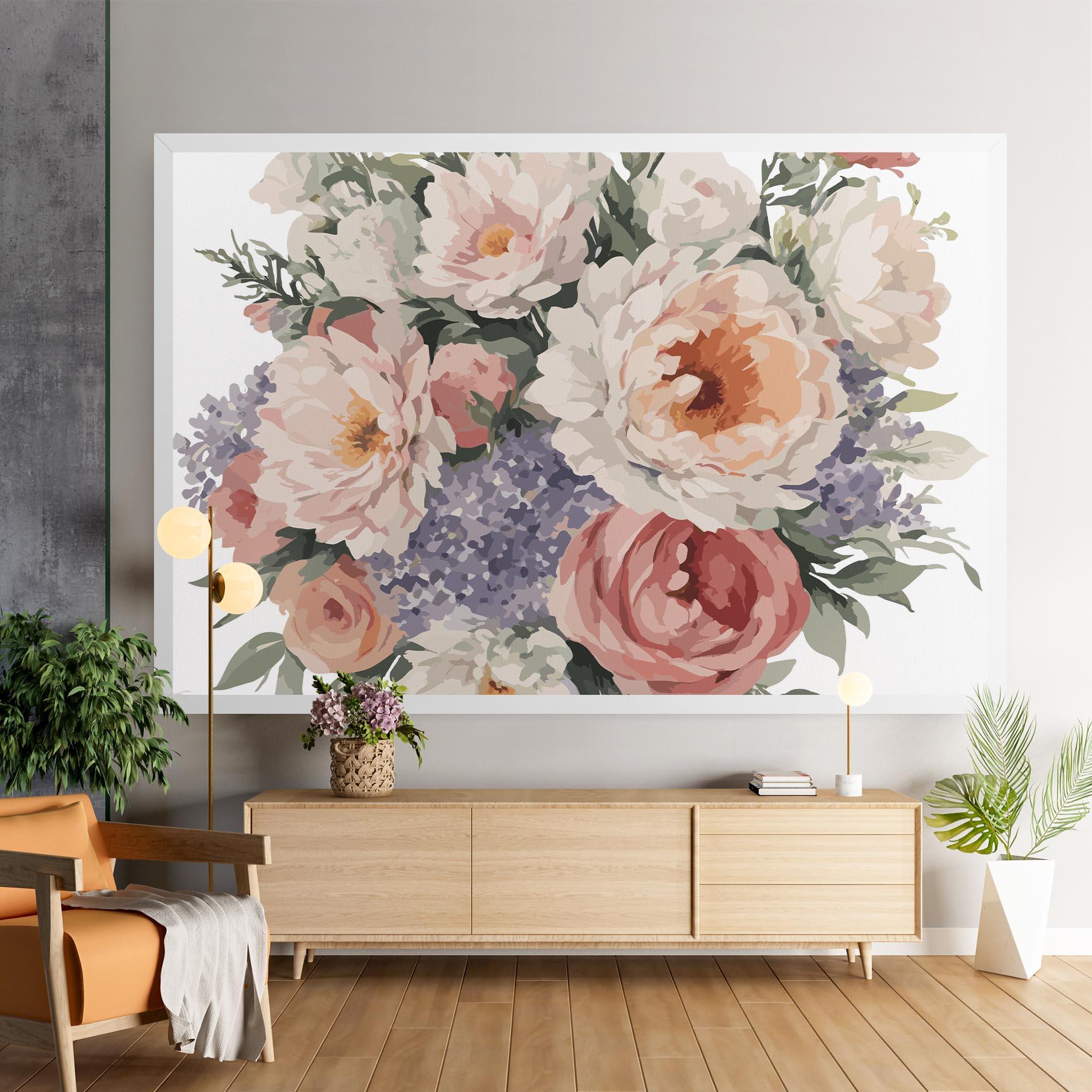 Vászonkép Pretty Watercolor Bouquet mockup 9