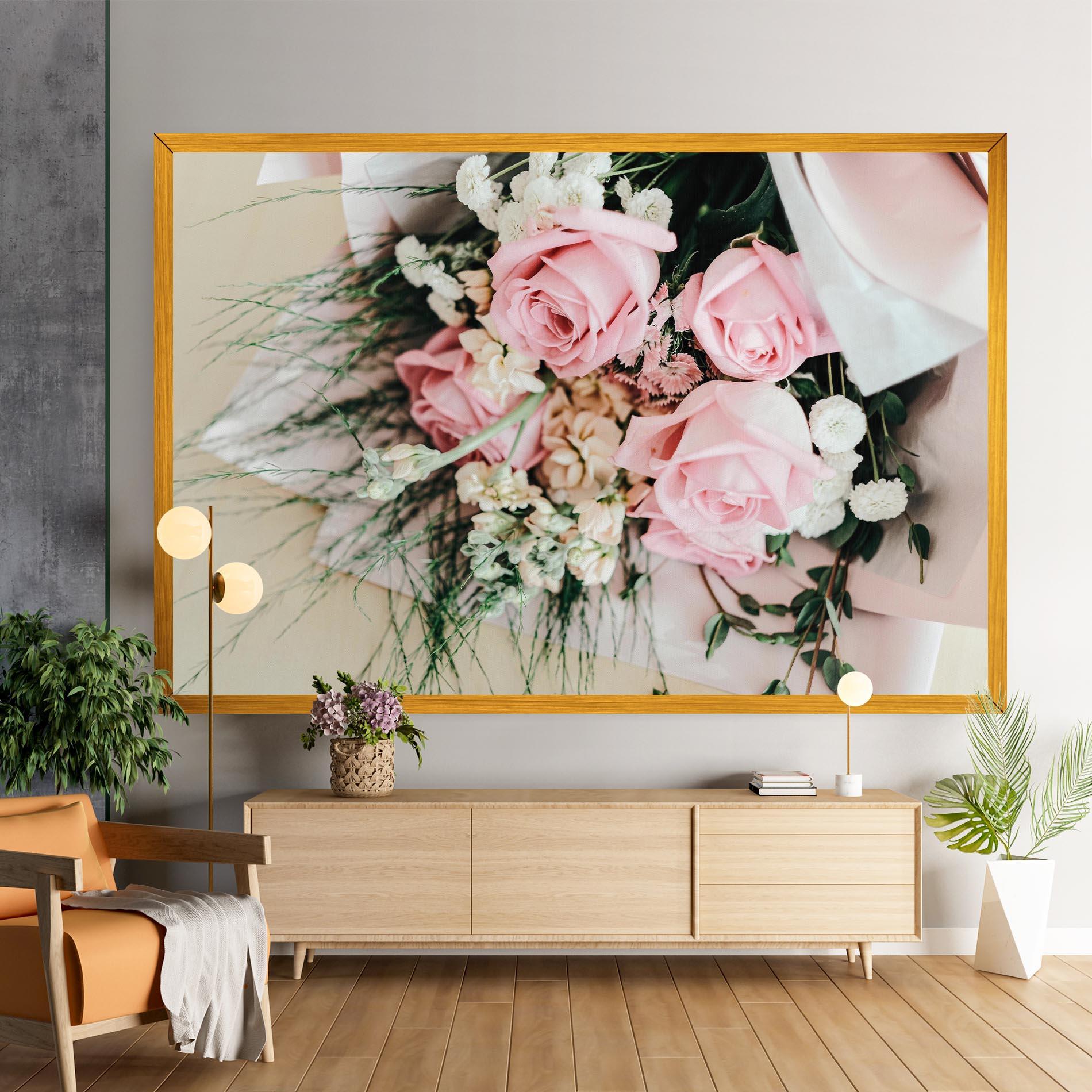 Vászonkép Baby Pink Bouquet mockup 9