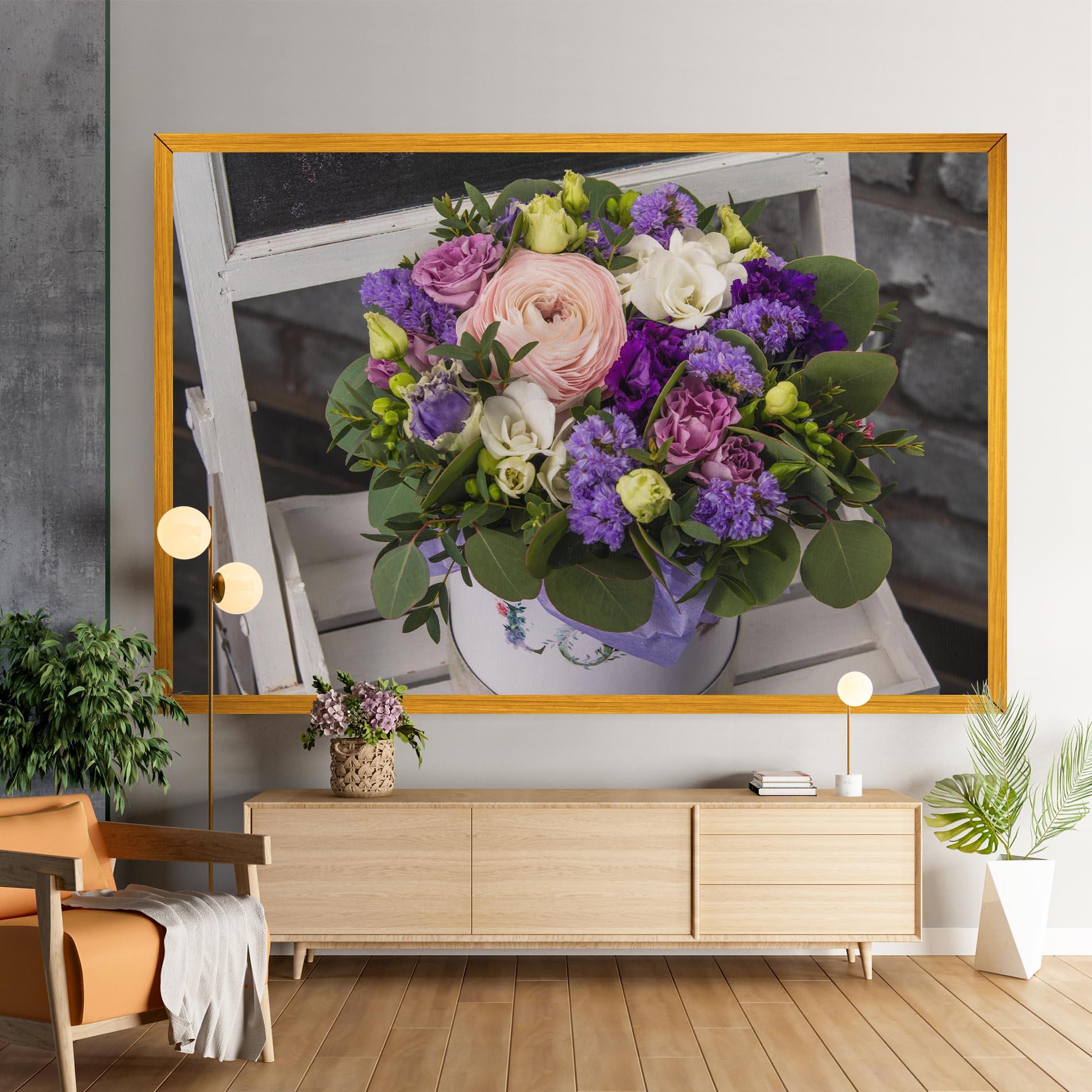 Vászonkép Big Pink Rose Bouquet mockup 9