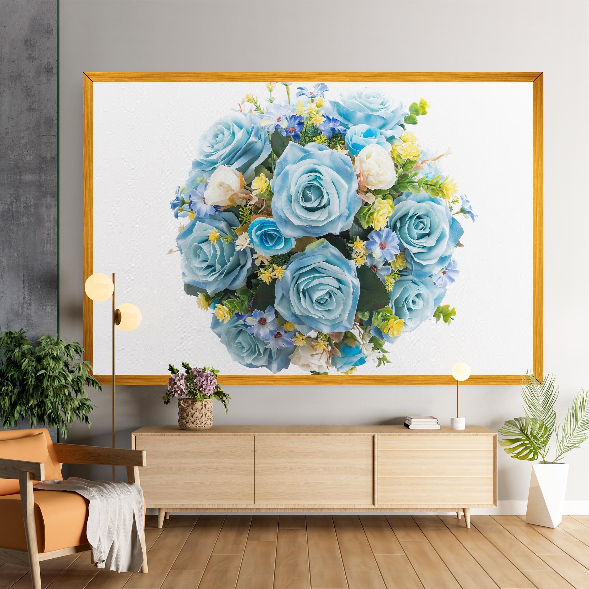 Vászonkép Blue Roses Bouquet mockup 9