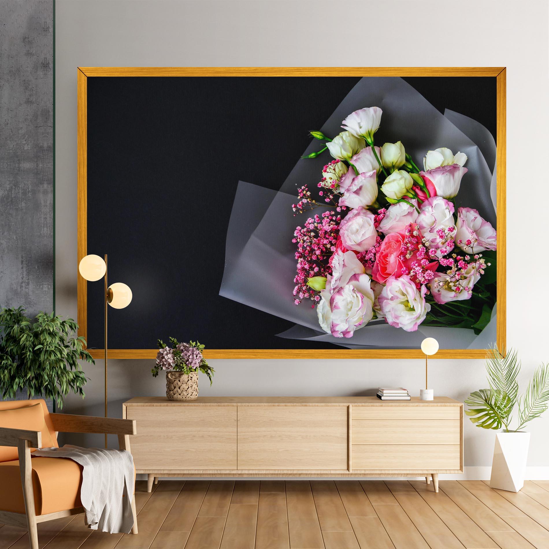 Vászonkép Cute Roses Bouquet mockup 9